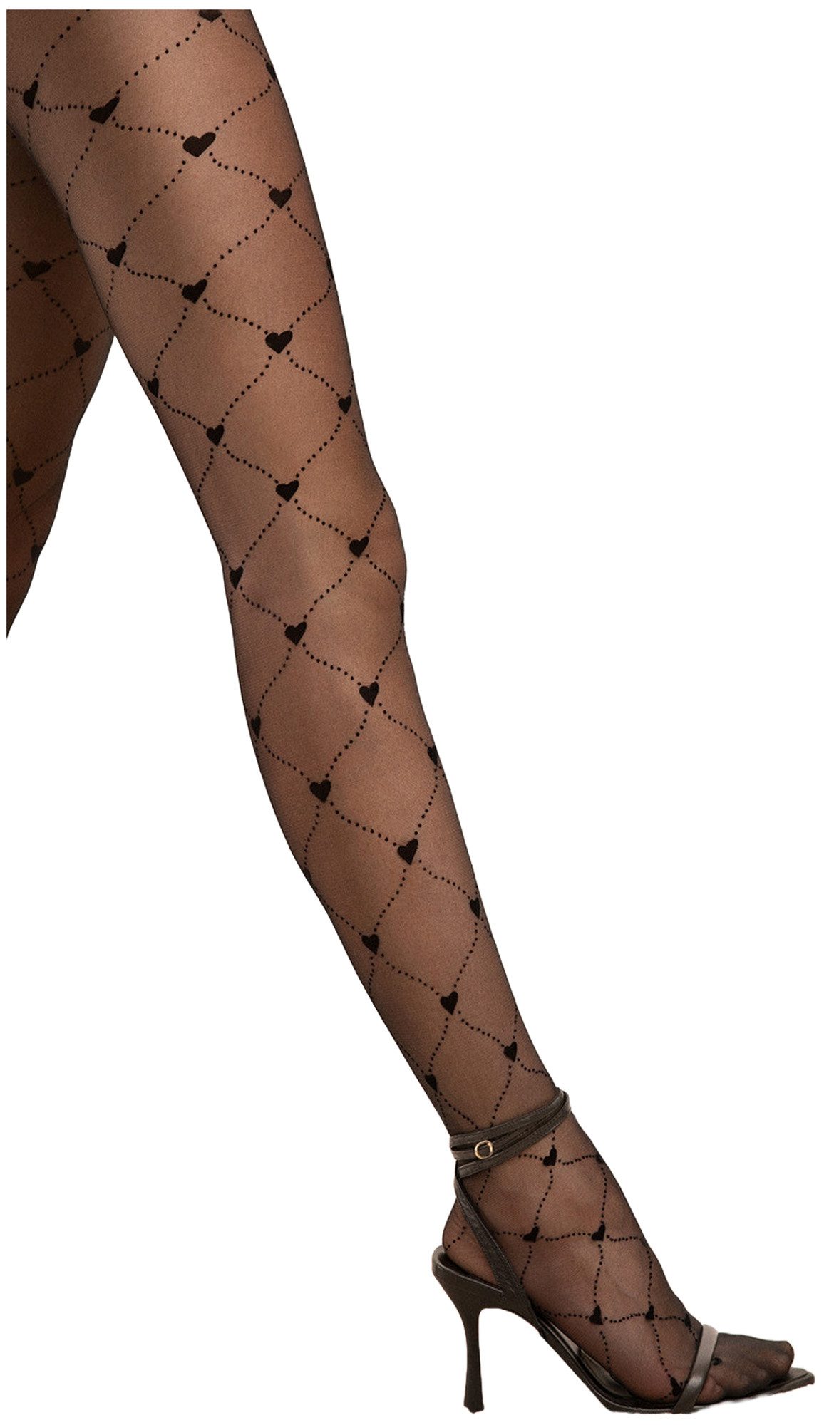 Fiore Feinstrumpfhose Grand Hotel (Packung 1 St. 1 Paar) Feinstumpfhose 20DEN feines diagonales Herzchen-Muster