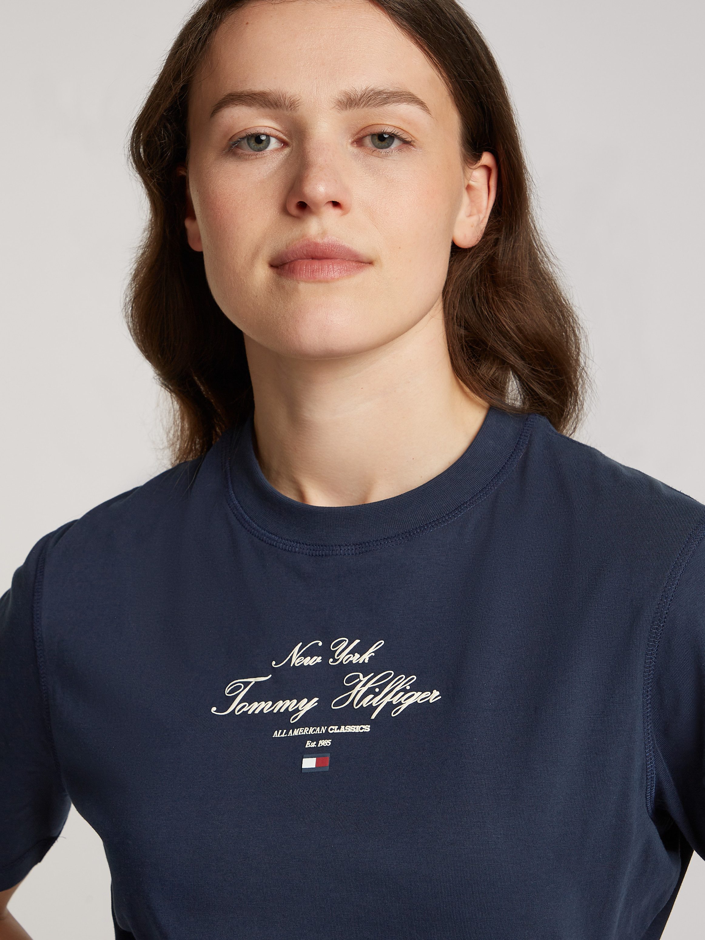 Tommy Hilfiger Shirtkleid REG SCRIPT TEE DRESS SS mit Logoschriftzug