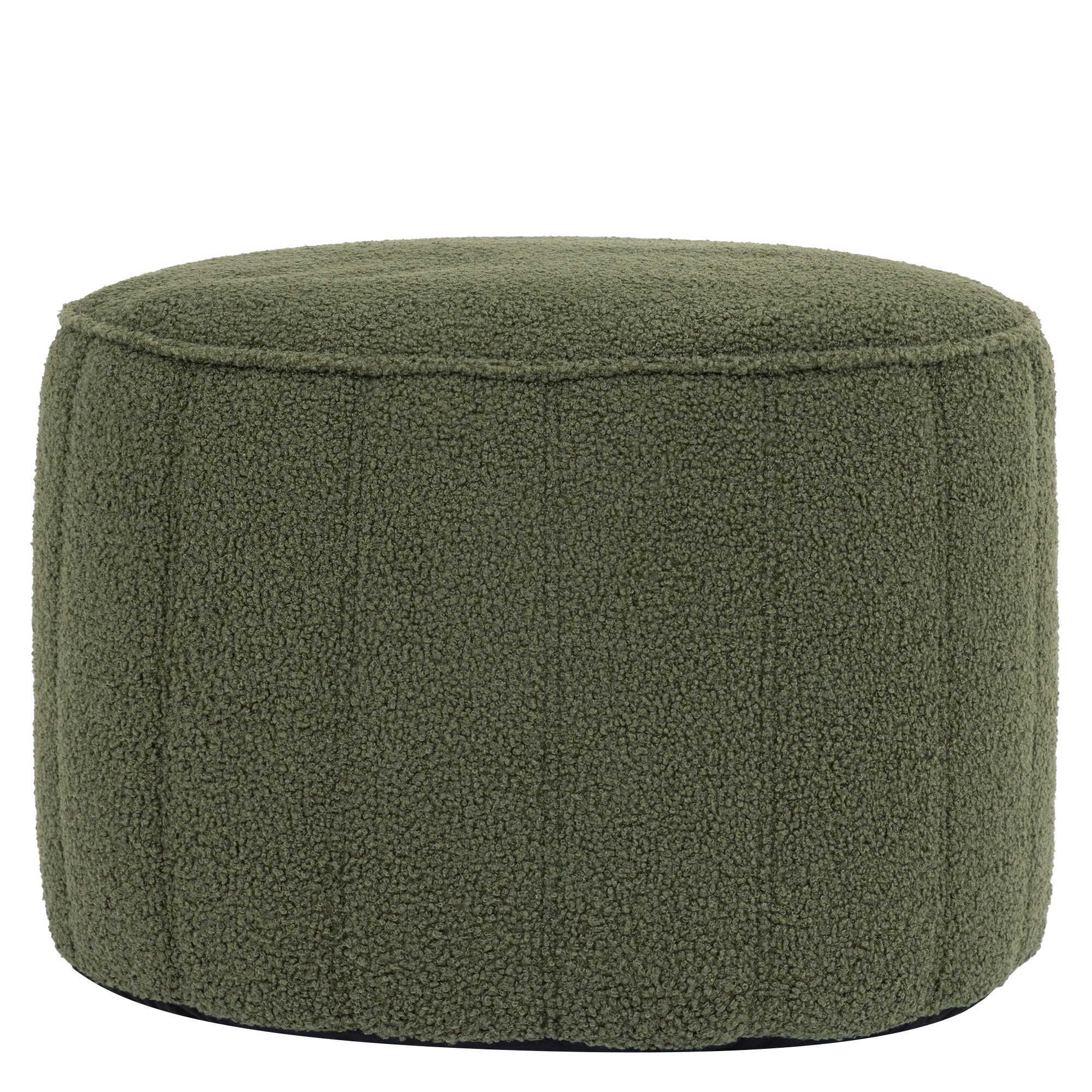 icon Pouf XL aus Bouclé "Milano" mit Füllung, 55x35cm, Made in Germany, Sitzhocker, Sitzkissen, Fußstütze, Fußhocker