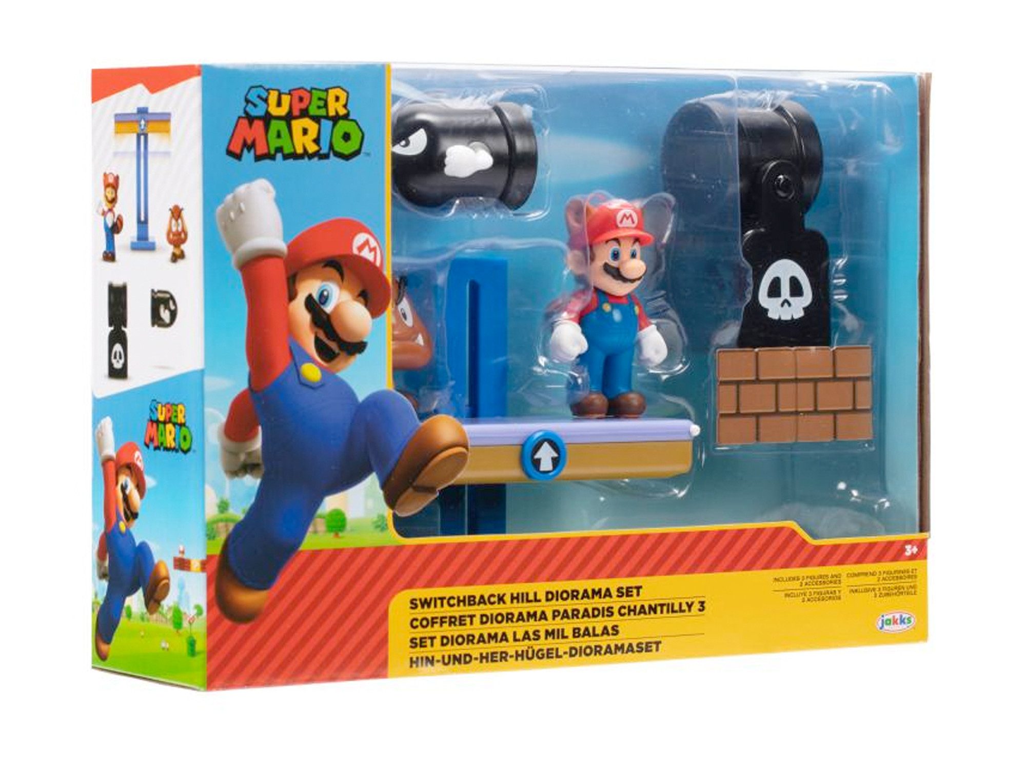 Super Mario Actionfigur Nintendo Super Mario Switchback Hill Diorama Set, 6,5 cm, (5-tlg)