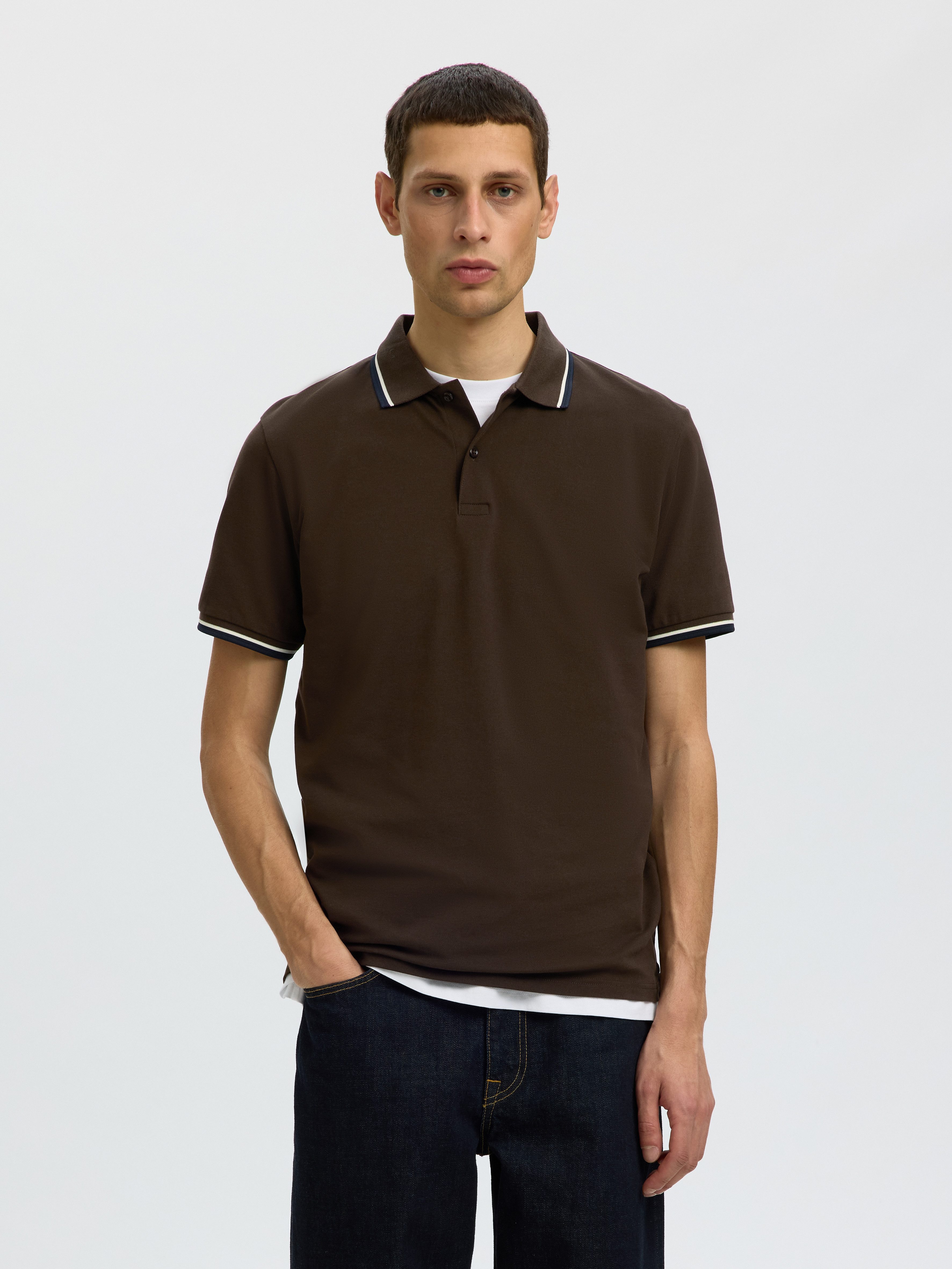 Selected Poloshirt SLHSLIM-ATLAS SPORT SS POLO Baumwollmischung, slim fit