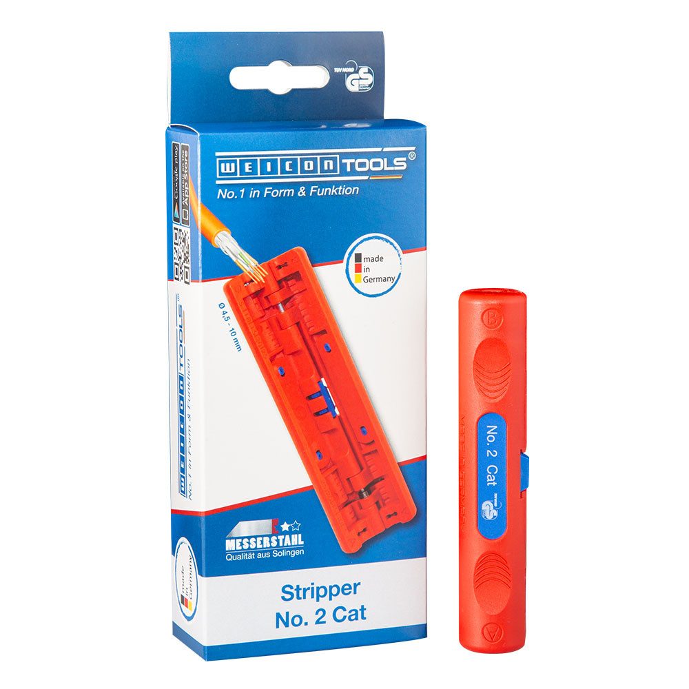 WEICON Abmantelungszange WEICON Stripper No. 2 Cat, Arbeitsbereich 4,5 - 10 mm Ø, TÜV-geprüft