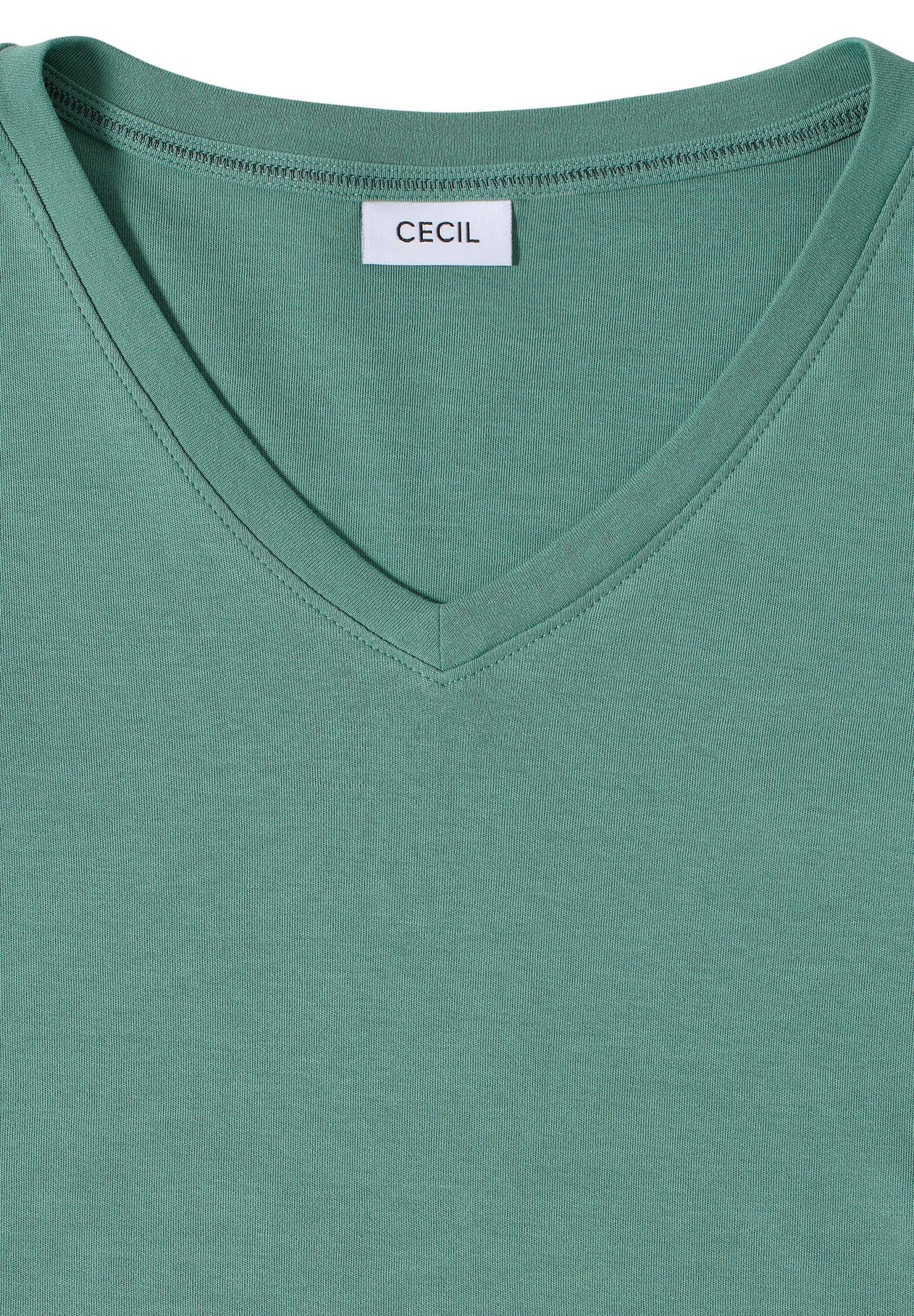 CECIL T-Shirt - Basic Blusenshirt mit 3/4-Arm und V-Ausschnitt günstig online kaufen