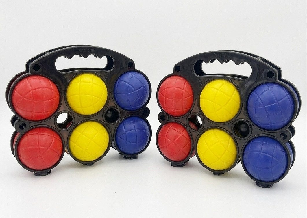 solex sports Stoßkugel 2 er Set Boule Kugeln Boccia Set Petanque (Spar-Set, 2-St., 2er Set), 2er Set inkl. Transportkörben