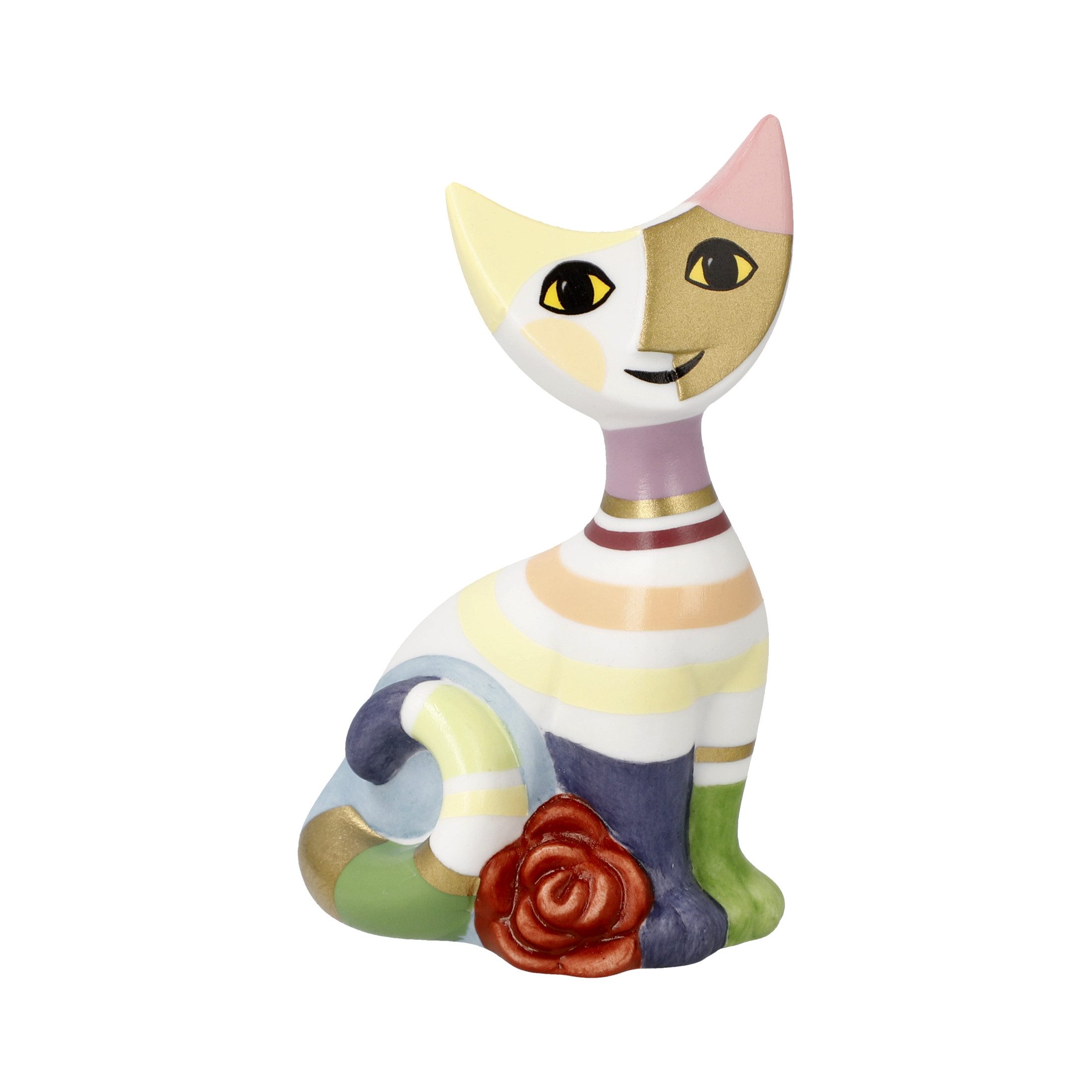 Goebel Dekofigur Rosina Wachtmeister, handgearbeitet, mehrfarbig, Katze, H: 8cm