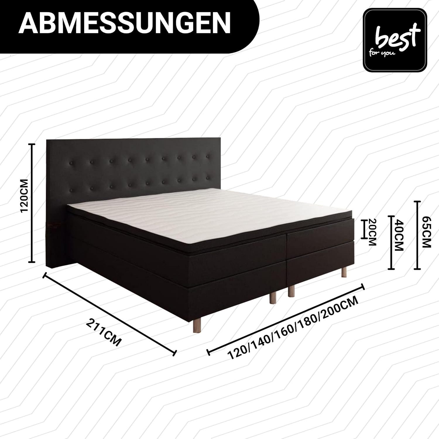 Best for Home Boxspringbett Boxspringbett NEO mit Bonell-Federkern &5 cm To günstig online kaufen