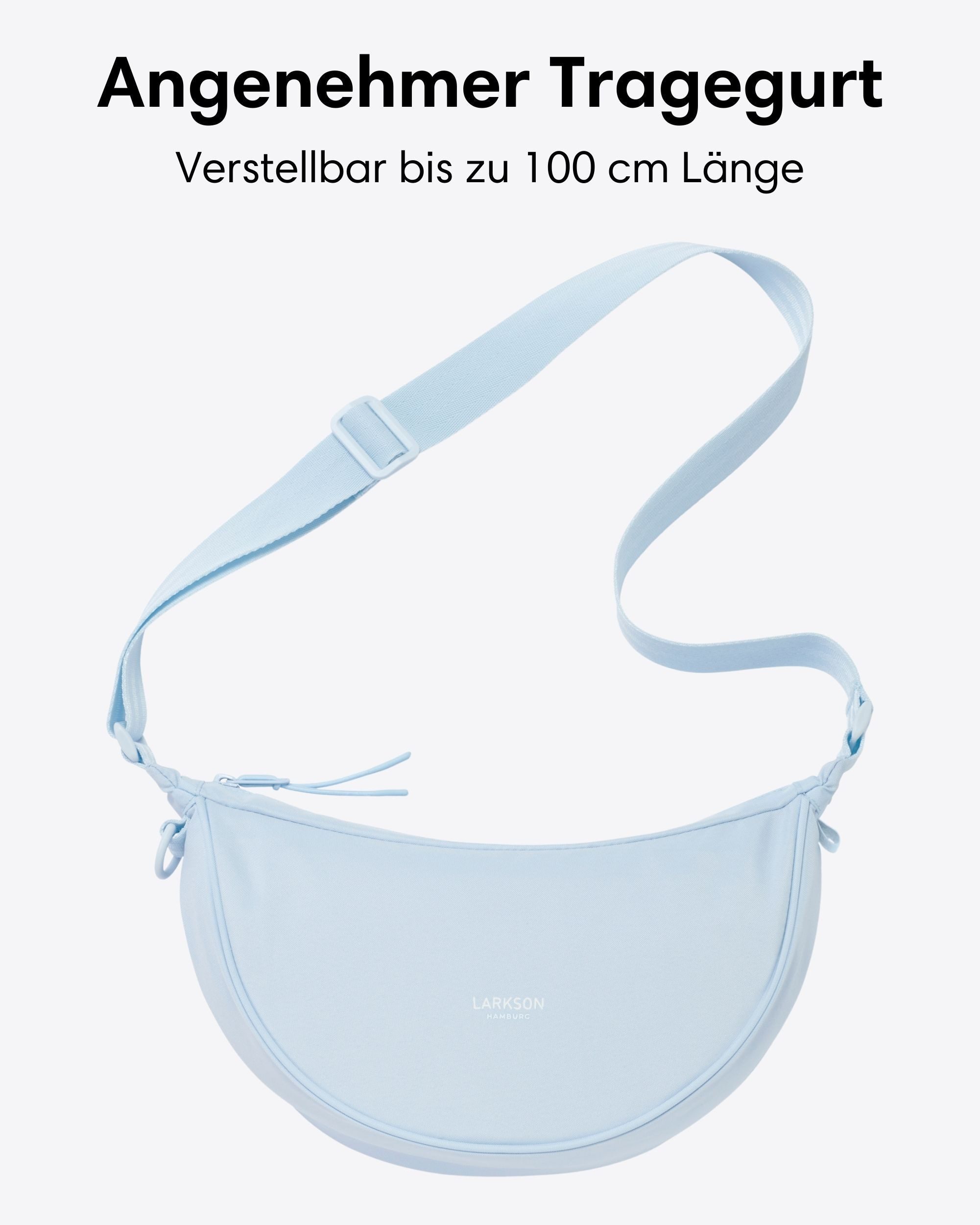 LARKSON Umhängetasche Solveig Small Halbmondtasche für Damen und Herren, Stylische Crossbody Bag in Halbmond Form