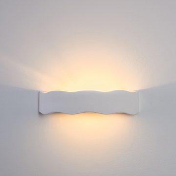 hofstein Wandleuchte »Cavazzo« Wandlampe aus Keramik in Weiß, ohne Leuchtmittel, mit Up & Down-Effekt, 1xE27, Fassung, Innen mit Farben bemalbar