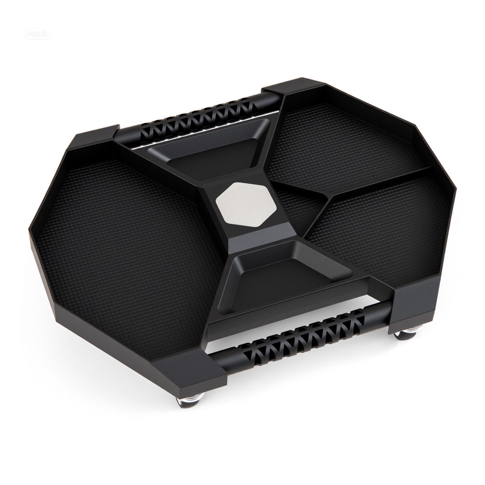 COSTWAY Rollbrett, mit 5 Fächern & 4 Universalrädern, bis 13,5 kg belastbar