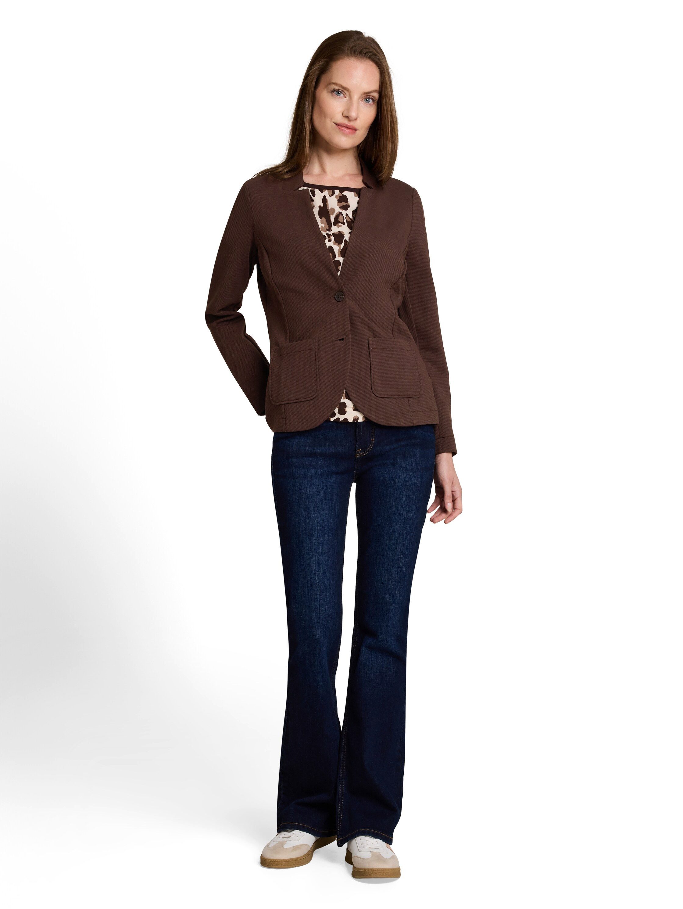 TOM TAILOR Sweatblazer Fitted mit aufgesetzten Taschen und Struktur – Bild 4 von 5