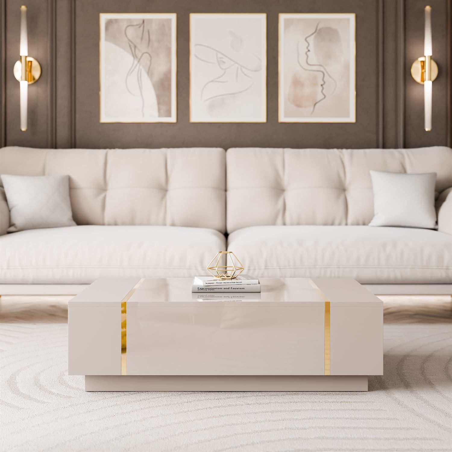 yourhouse24 Couchtisch ONYX Kaschmir Gold Beine günstig online kaufen