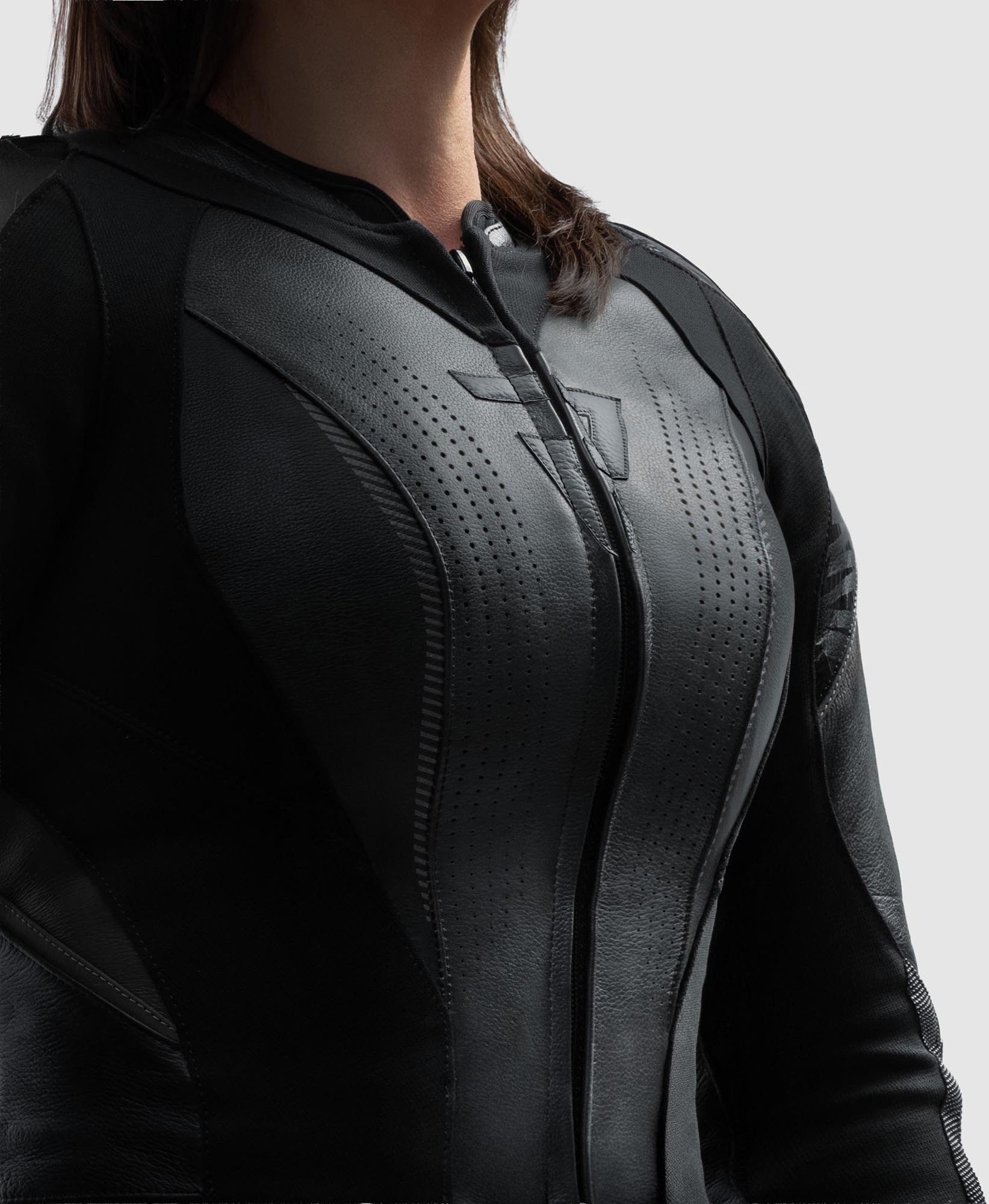 Rebelhorn Motorradjacke Diva RS Damen Motorrad Lederjacke Rückenprotektor enthalten,Verbindungsreißverschluss,Ellenbogenpro