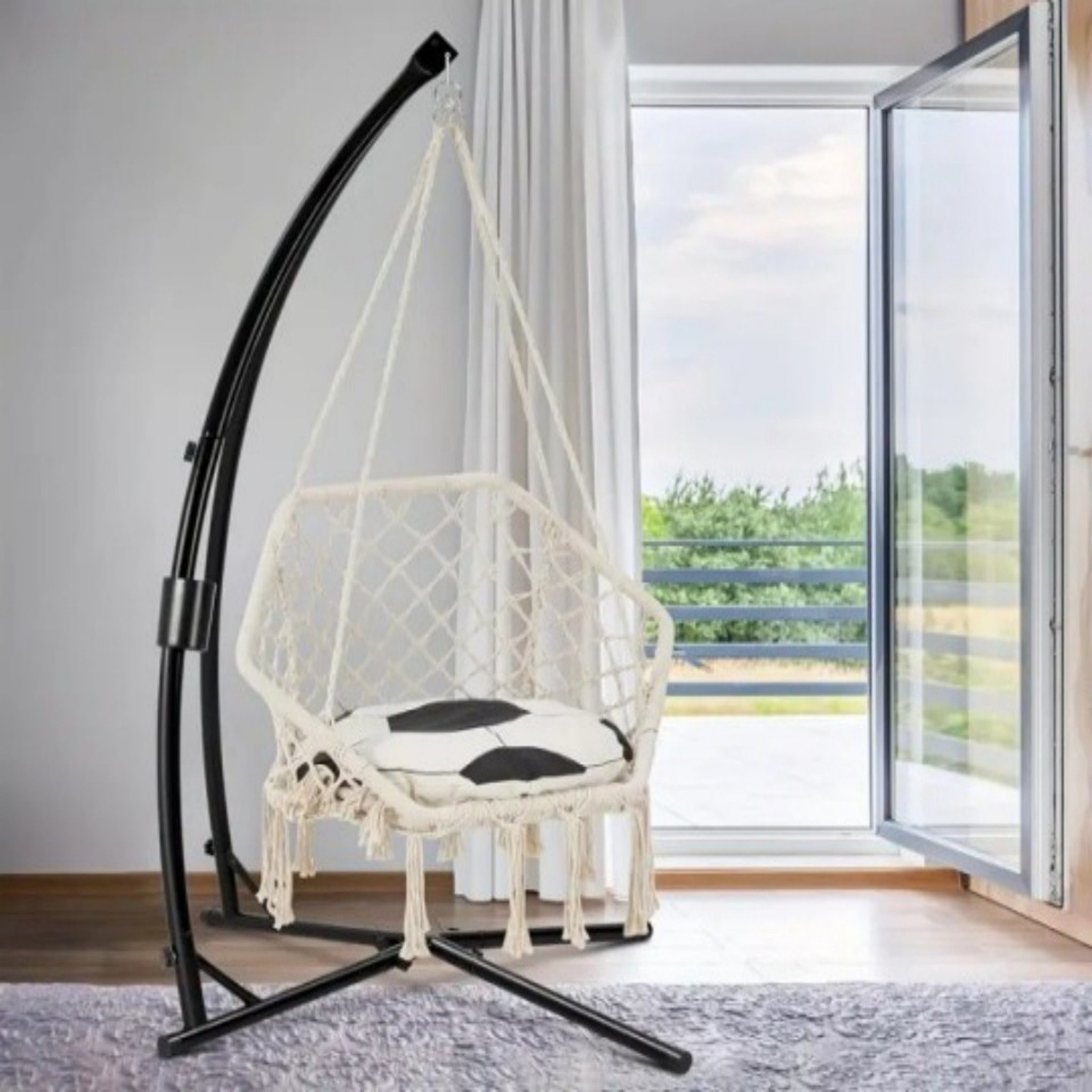 TLGREEN Hängestuhl Hängesesselgestell mit haken, Höhenverstellbar,bis 110 kg (Hängesitzständer für alle Arten von Stühlen), Gestell Hängesessel für Balkon,Terrasse,Garten
