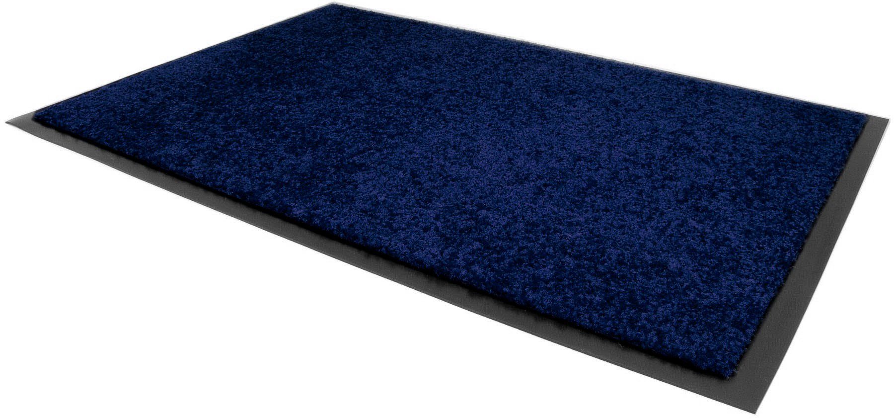 Fußmatte Schmutzfangmatte CLEAN PRO, Primaflor-Ideen in Textil, rechteckig, Höhe: 8 mm, Schmutzfangmatte, Uni-Farben, UV-beständig, waschbar blau | Fußmatten