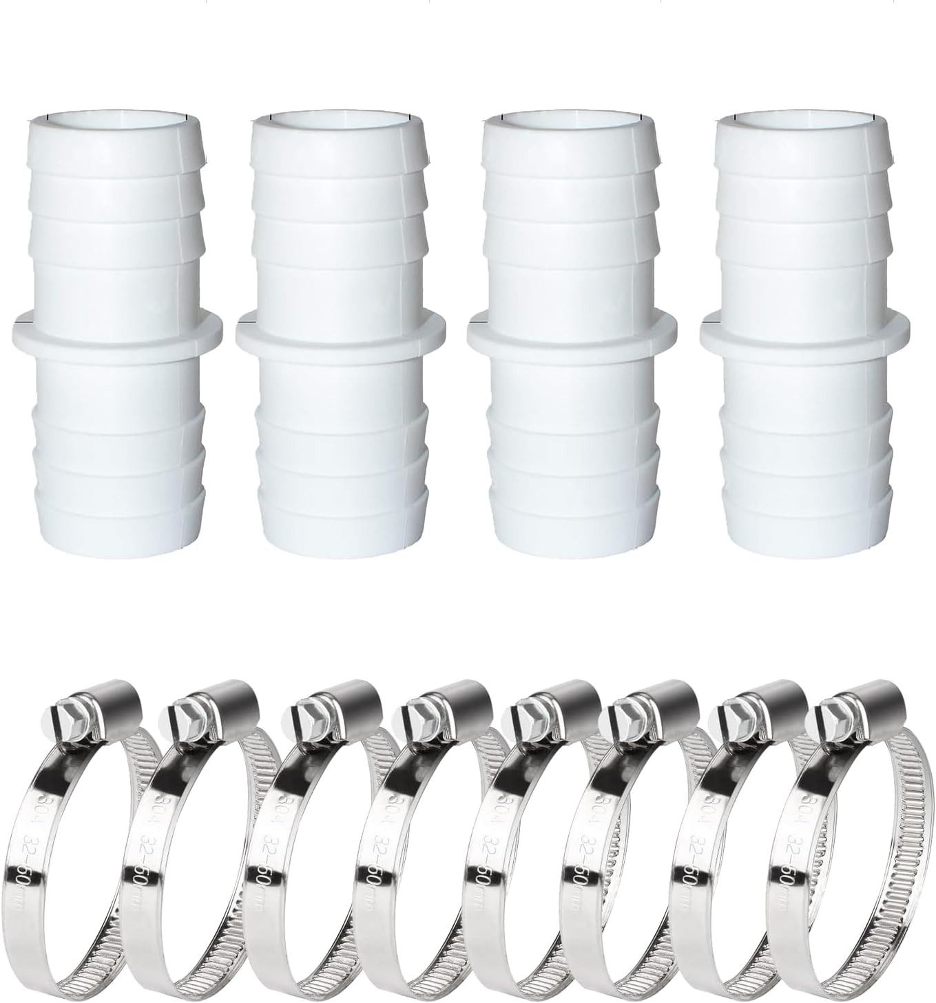 FELIXLEO Poolschlauch 4 Stk Schlauchverbinder 32mm Pool Adapter Set 8 Edelstahl Klemmen, (1 St)