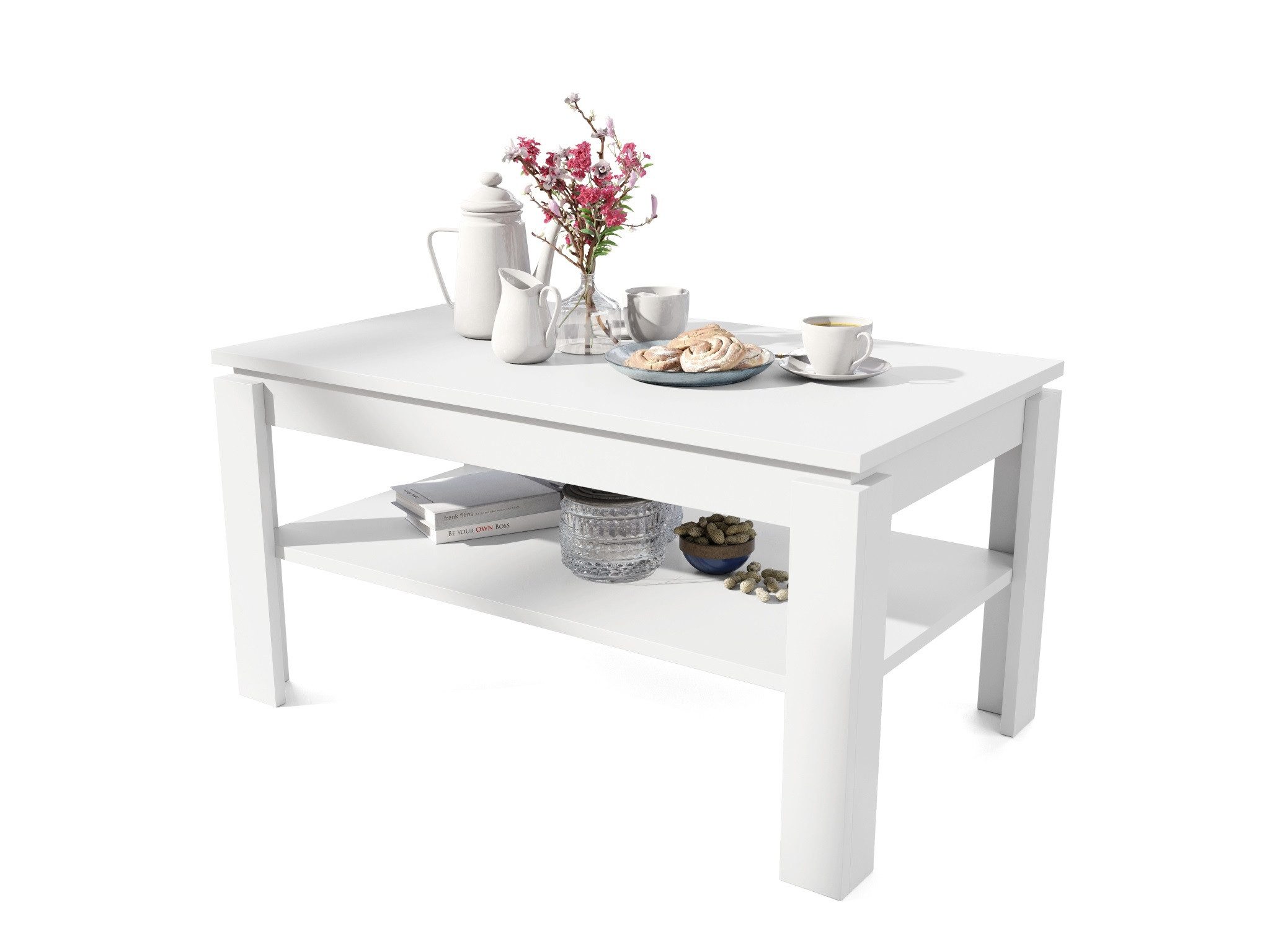 designimpex Couchtisch Design Asti-P Tisch höhenverstellbar 55 - 67cm Esstisch