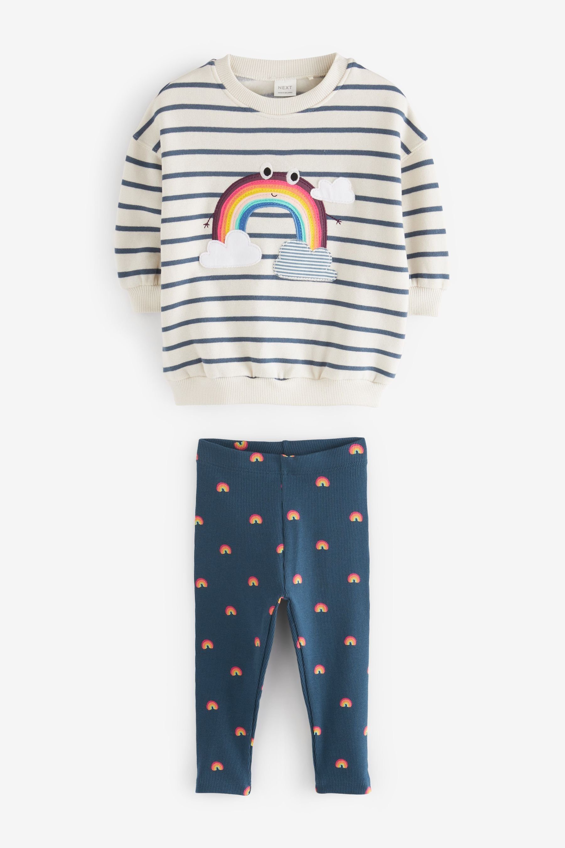 Next Shirt & im Figurenmotiv Sweatshirt Leggings (2-tlg) und Set Leggings mit Rainbow
