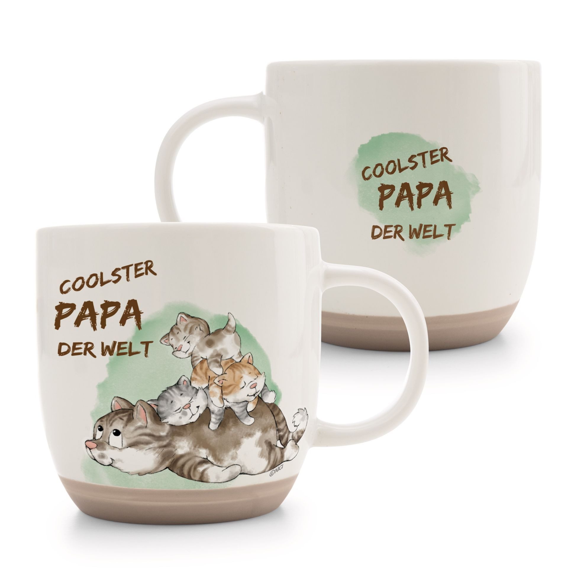 Nici Tasse Nici Katze "Coolster Papa der Welt" weiß/lgrün 400 ml