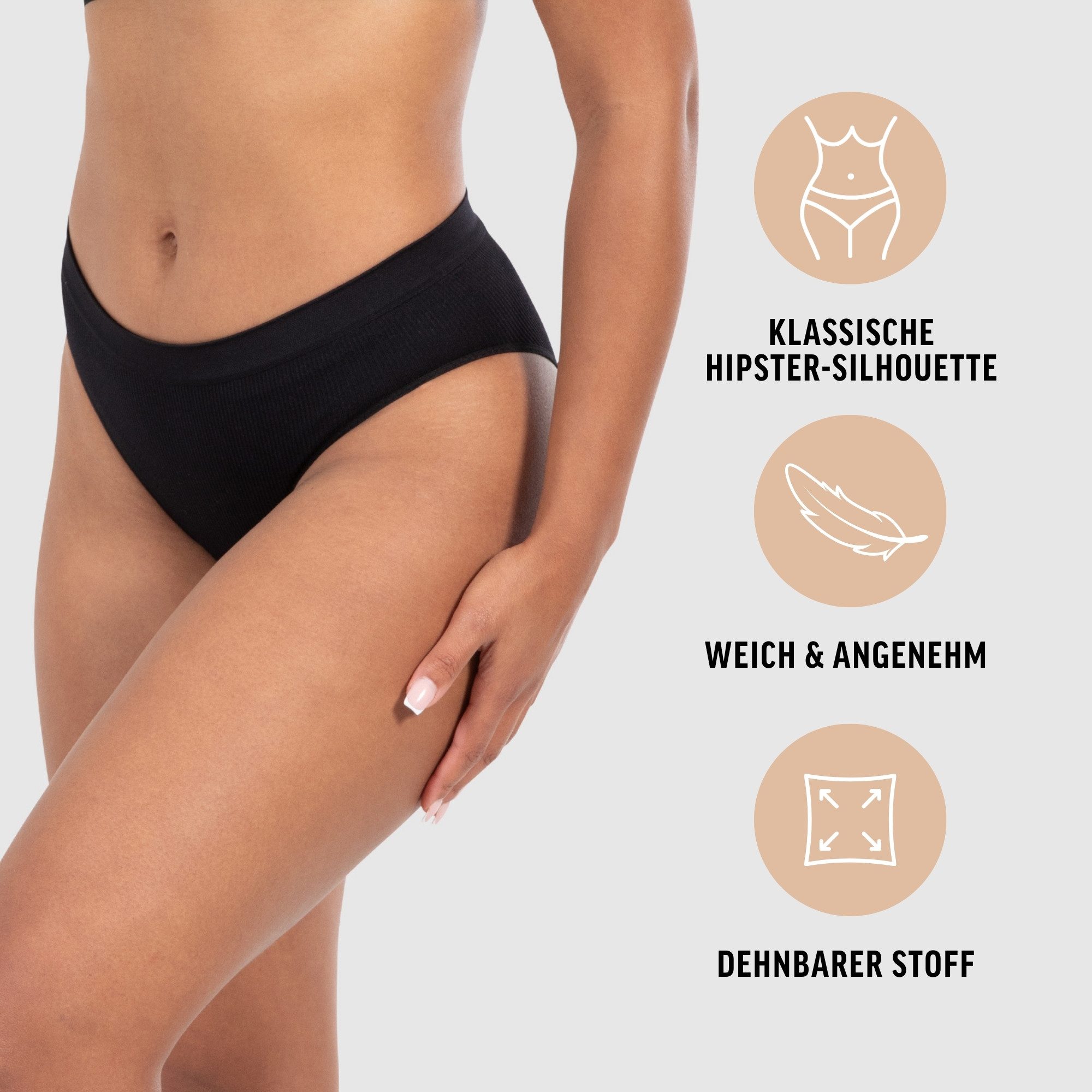 Smilodox Slip Nysa, Unterhose weicher dehnbarer Stoff Nahtlose rutschfeste & blickdichte Unterwäsche, Eleganter Taillenslip