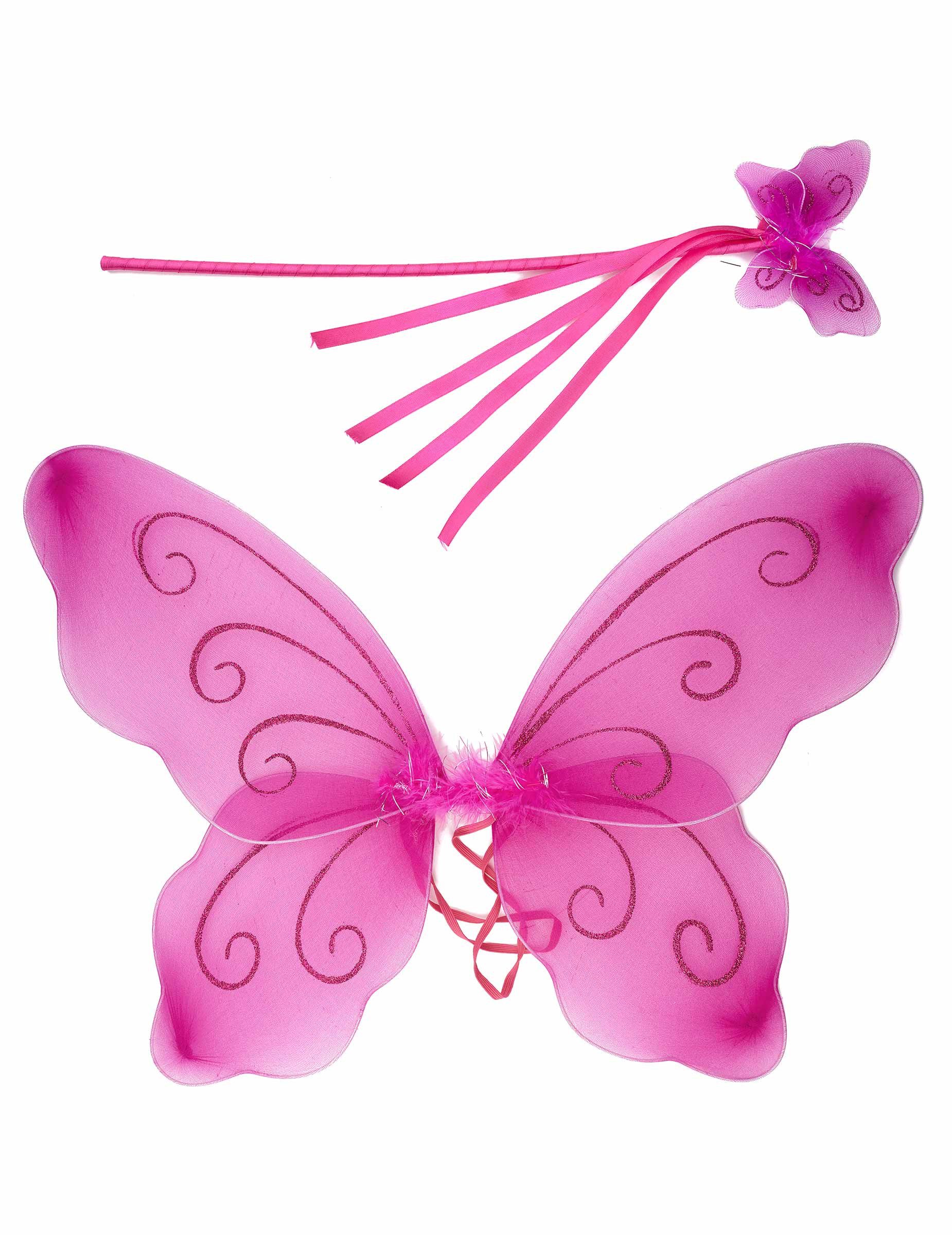 JADEO Kostüm Feen-Prinzessin Kostümaccessoire-Set 2-teilig rosa-pink