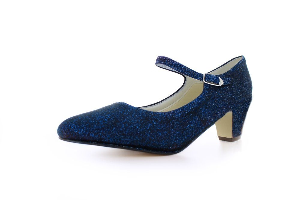 White Lady 738 Softglitter Pumps mit breitem Absatz Spangenpumps