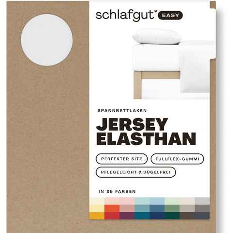 Spannbettlaken EASY Jersey Elasthan, Schlafgut, Jersey, Gummizug: rundum, (1 Stück), MADE IN GREEN by OEKO-TEX®