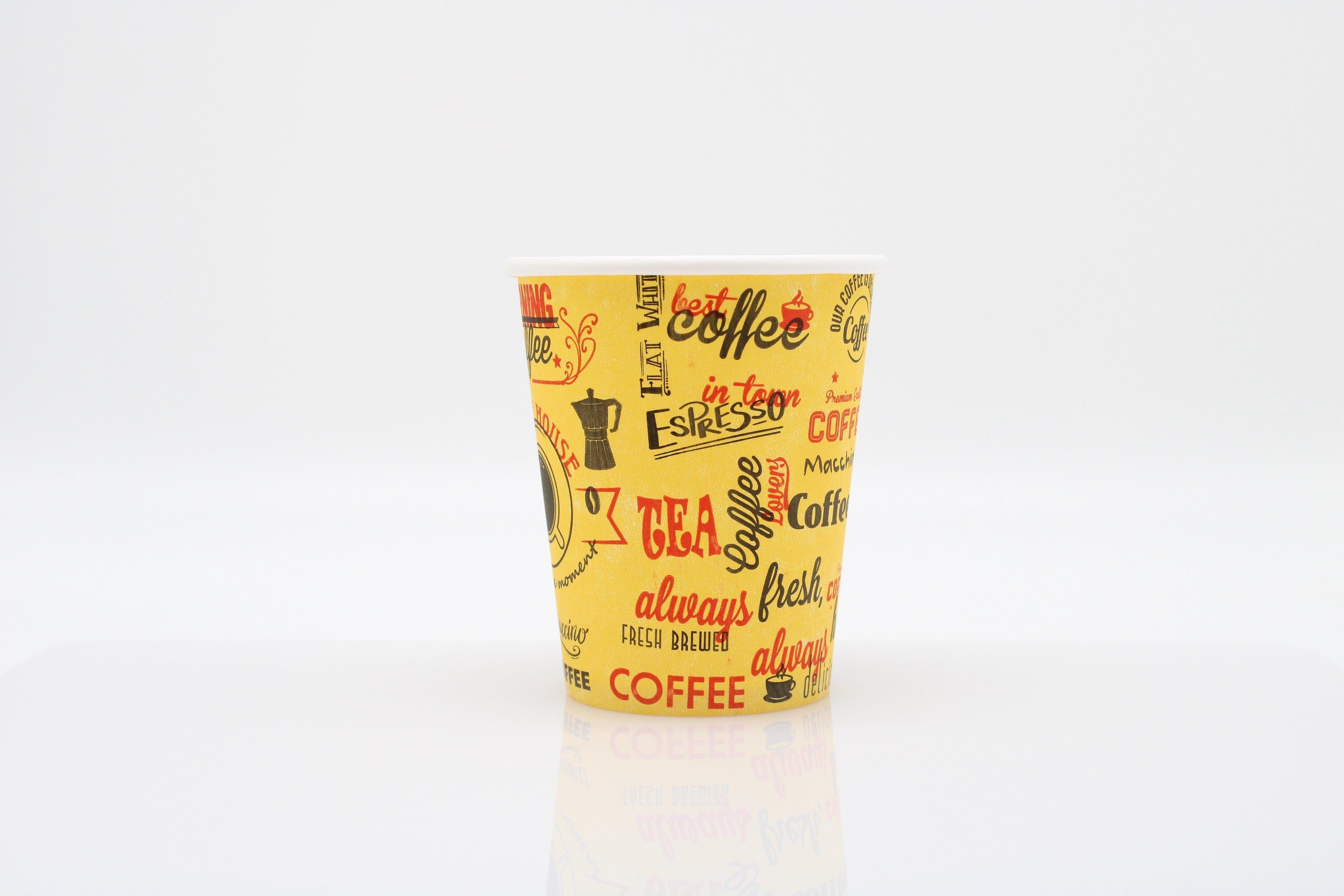 cofi1453 Coffee-to-go-Becher Morning Coffee Papierbecher PE beschichtet 8 oz / 200ml Gelb