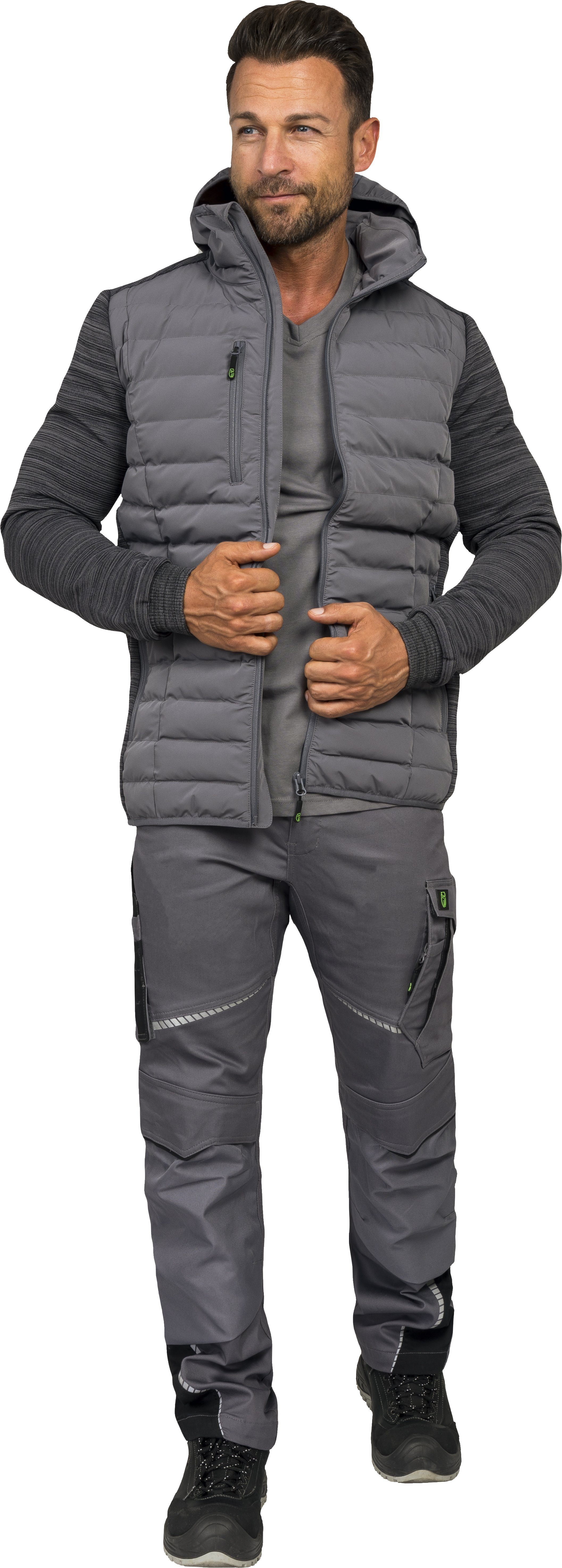 Leibwächter Hybridjacke Casual-Line Herren Steppjacke (Übergangsjacke mit Kapuze, Wattierung aus Sorona® AURA - leicht, atmungsaktiv)