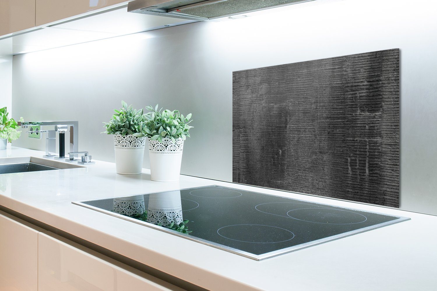 MuchoWow (1-tlg), cm, - 60x40 küchen Wandschutz, - Grau Muster, - Herdblende aus Temperaturbeständig Küchenrückwand Beton Wand