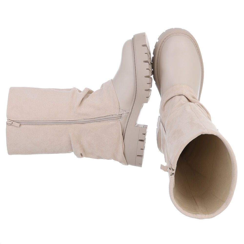 Ital-Design Modische Damenstiefel mit Gurt-Detail für Herbst/Winter Plateau günstig online kaufen