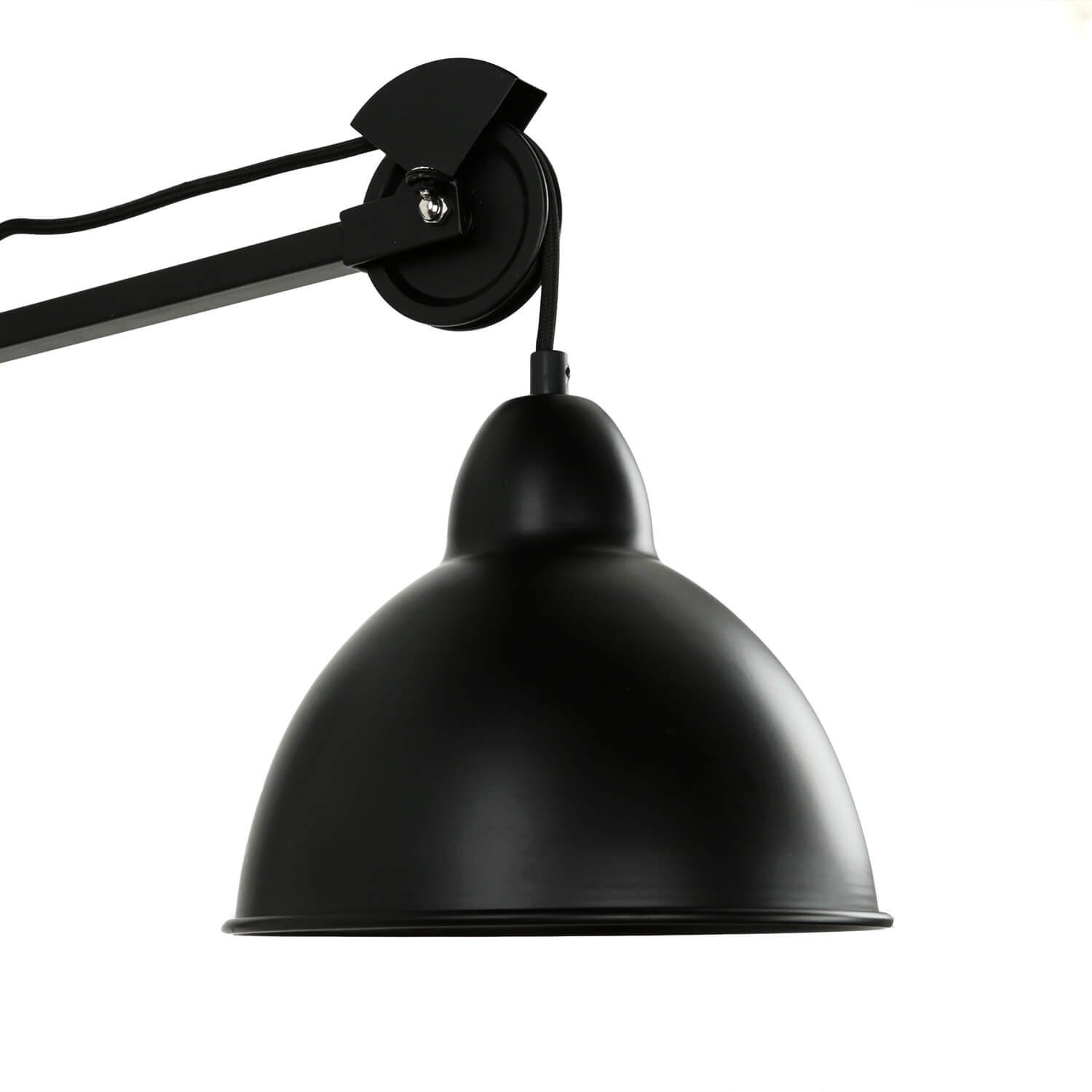 ohne E14 Schalter Leuchtmittel, Schwarz Wandlampe Wandleuchte BROCK, mit Licht-Erlebnisse verstellbar Holz Natur Metall