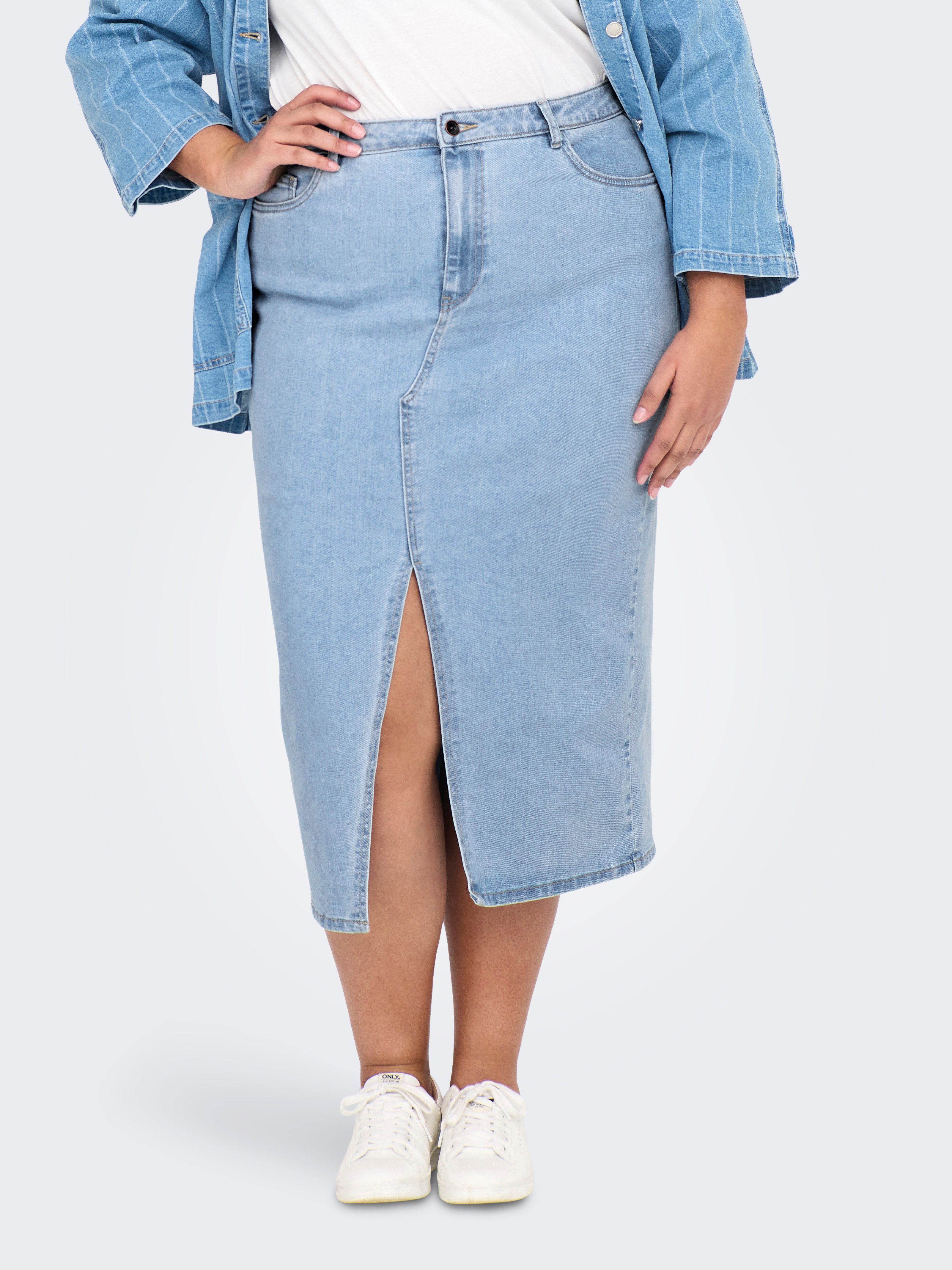 ONLY CARMAKOMA Jeansrock CARSIRI FRONT SLIT günstig online kaufen