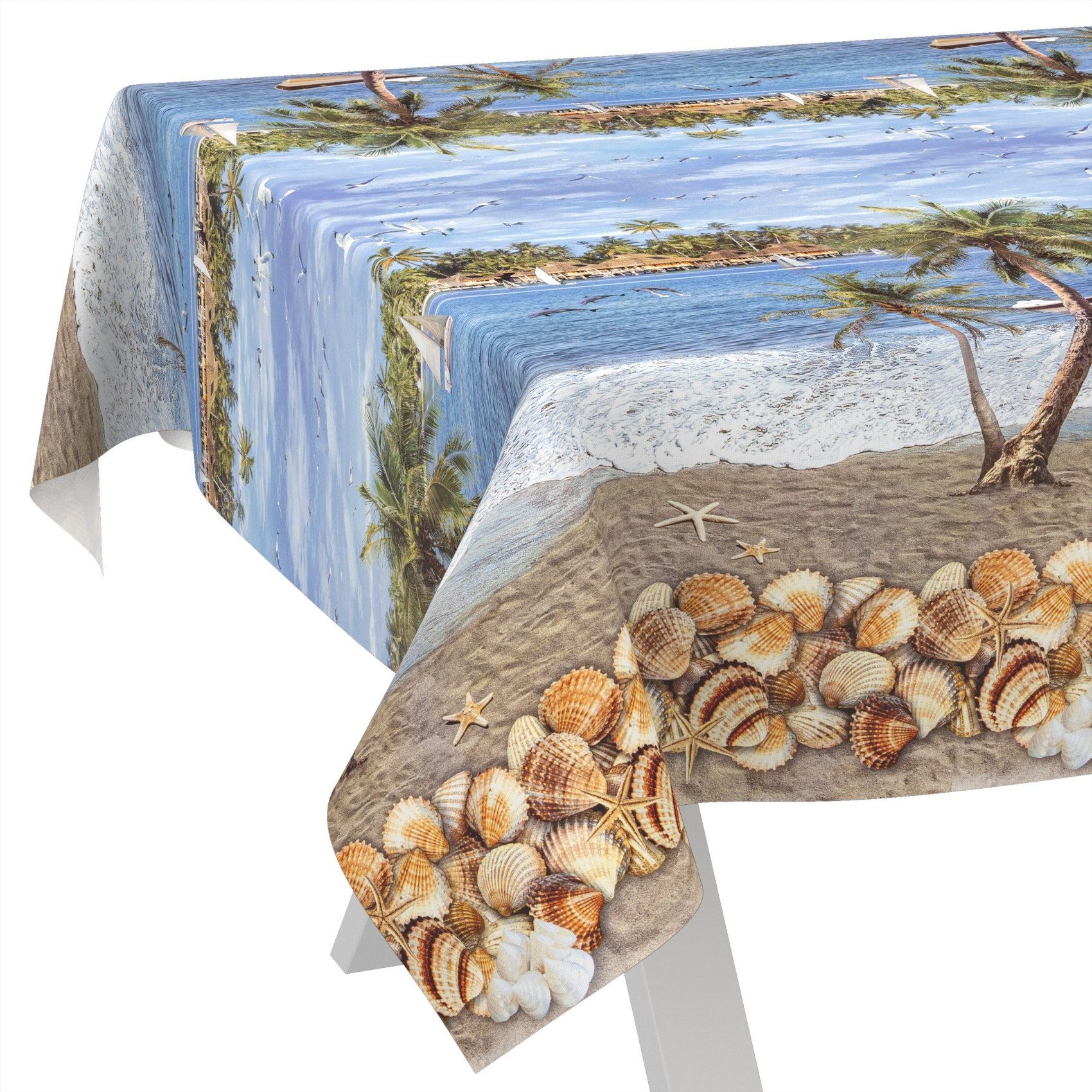 ANRO Tischdecke Wachstuch abwaschbar Urlaub Tischwäsche (Einzelstück 1-tlg) günstig online kaufen