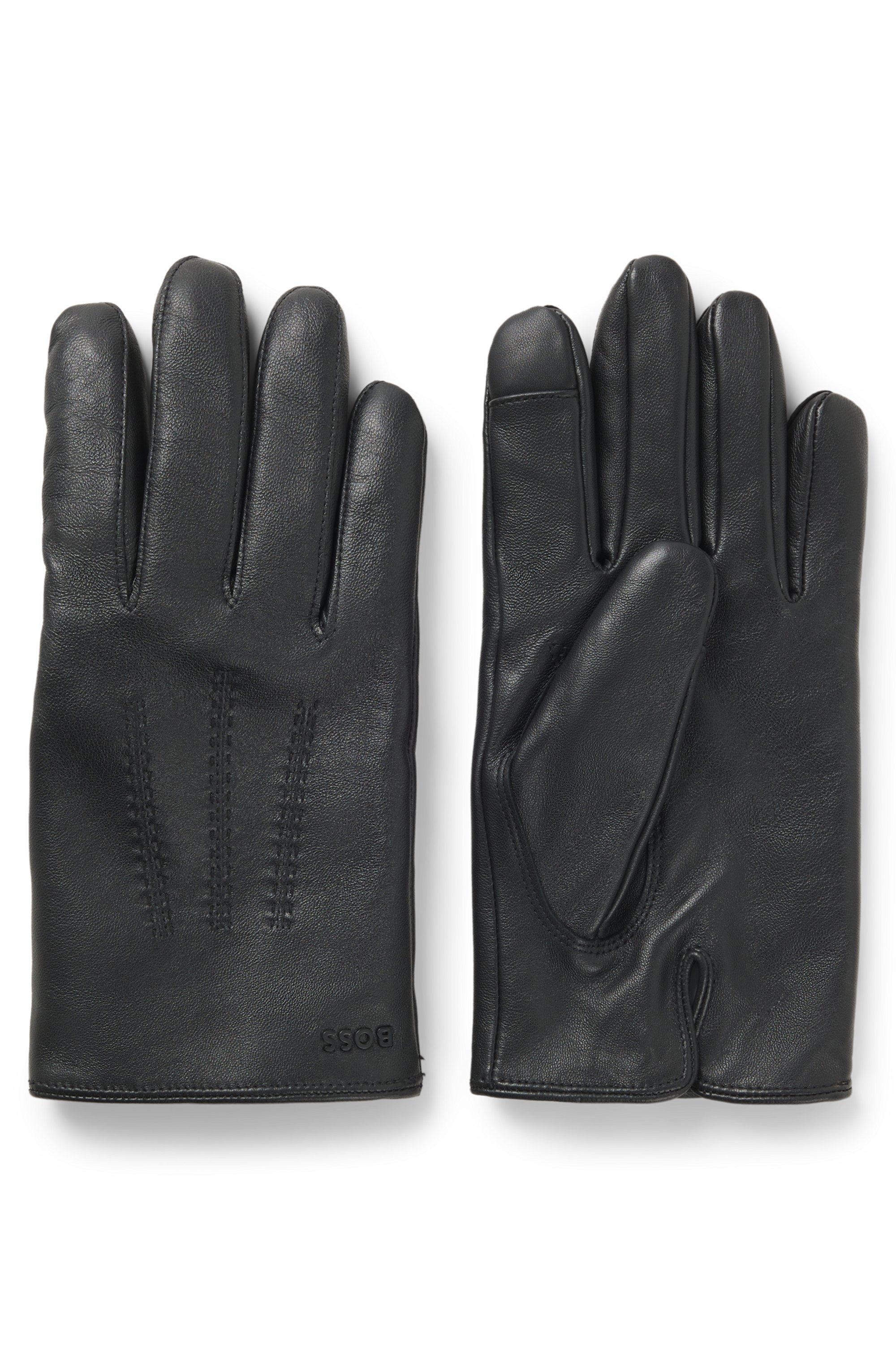 BOSS Lederhandschuhe Hainz-ME mit Touch Tech Fingertips