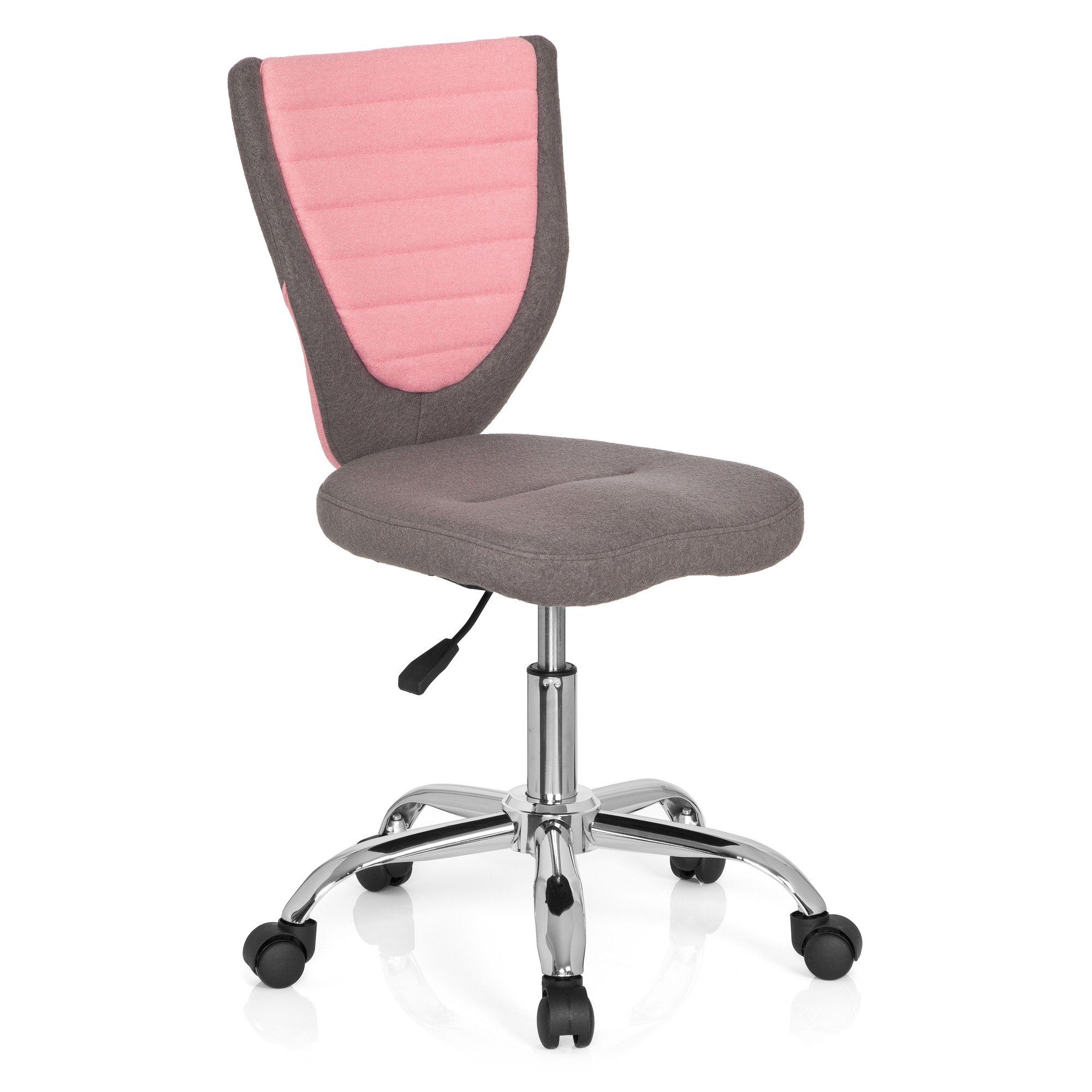 hjh OFFICE Drehstuhl Kinderdrehstuhl St), ohne ergonomisch KIDDY Stoff Grau/Pink mitwachsend, Armlehnen (1 COMFORT