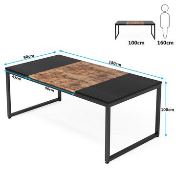 Tribesigns Esstisch 180 x 90 cm industrieller Küchentisch für 6–8 Personen