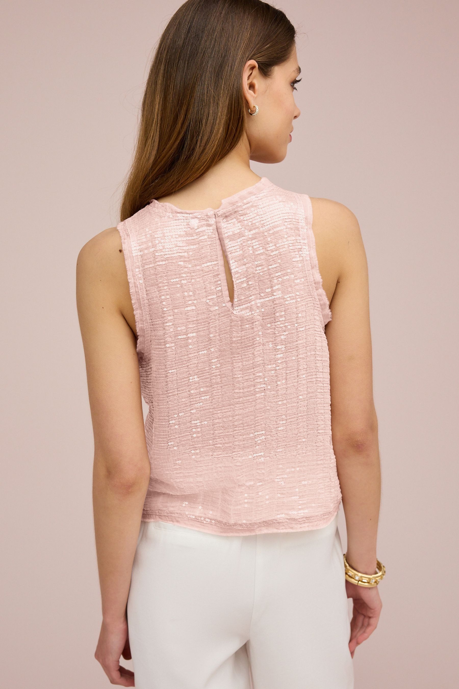 Next Shirttop Ärmelloses Tanktop mit Pailletten günstig online kaufen