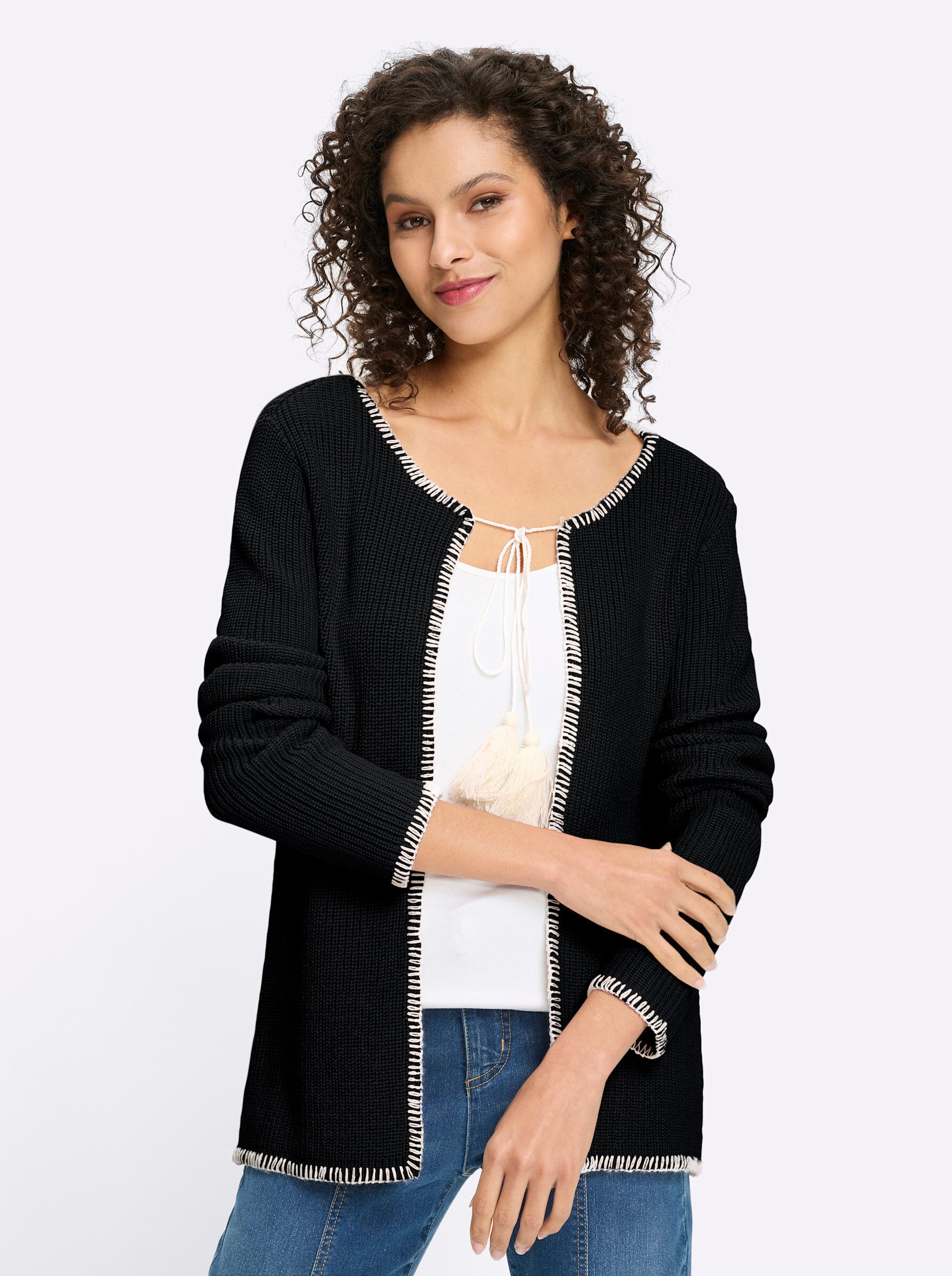 heine Strickjacke Cardigan Langarm Rippoptik günstig online kaufen