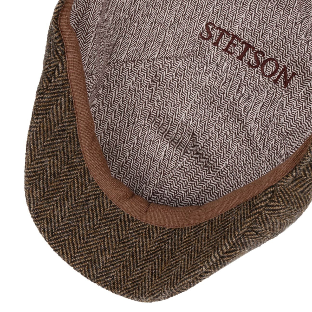 Stetson Flat Cap (1-St) Flatcap braun-schwarz Schirm mit