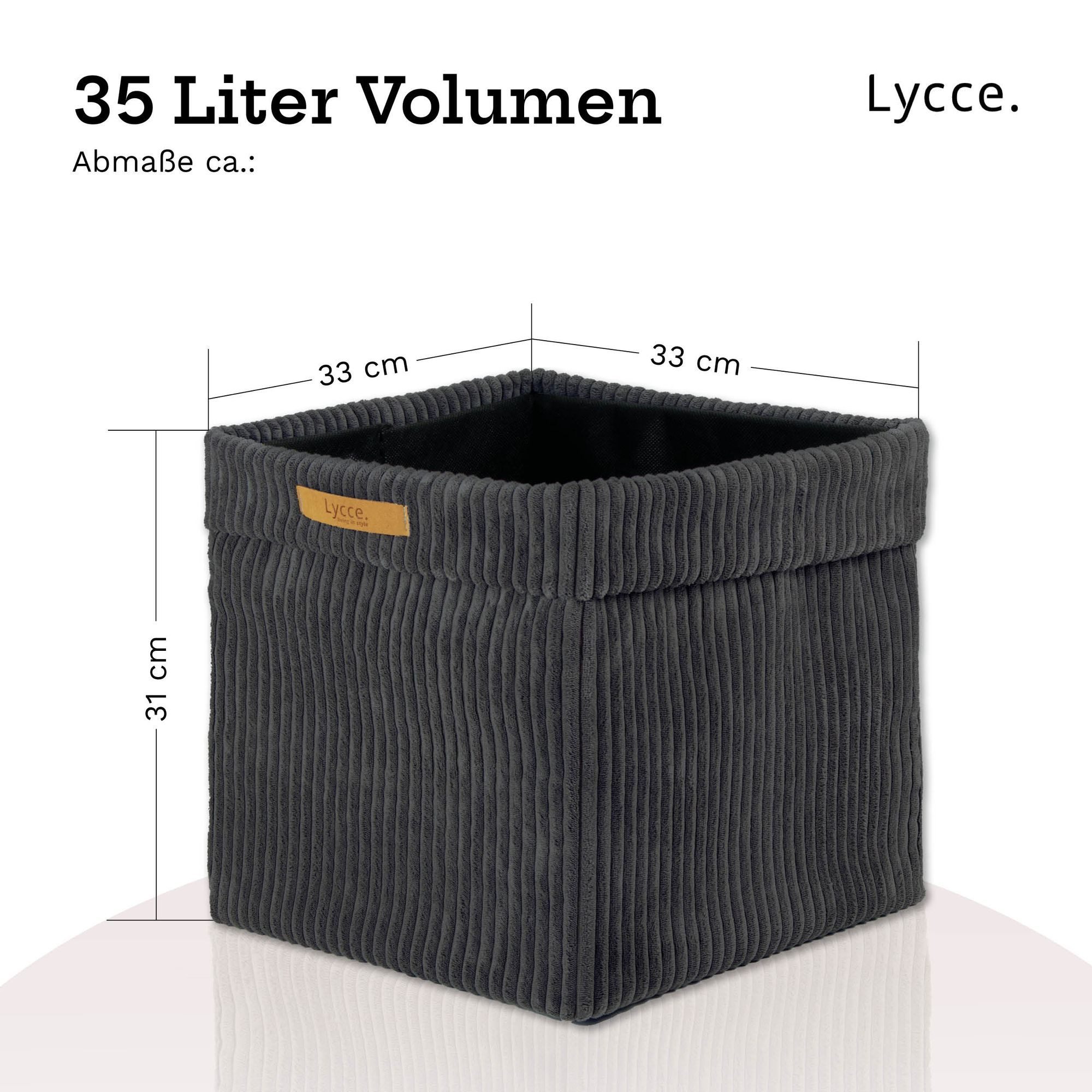Lycce Regalkorb Kallax Boxen Cord 1 Stk. grau, Aufbewahrungsbox faltbar 33x33x31cm (1 St)