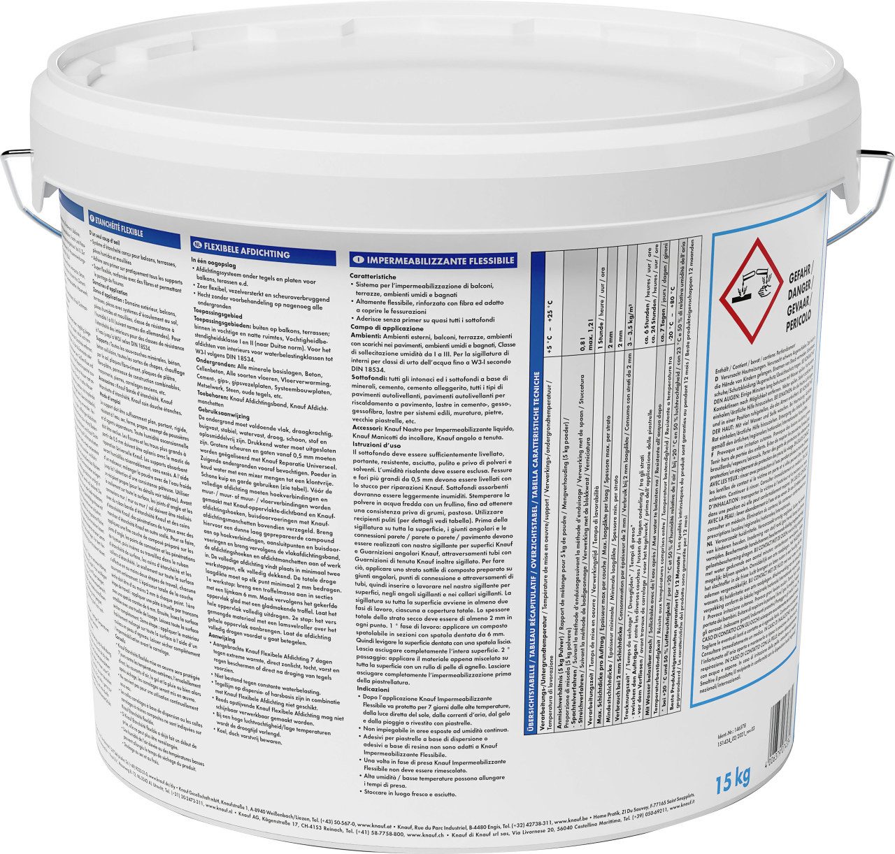 KNAUF Fliesenaufkleber Knauf Flexdicht blau, 15 kg