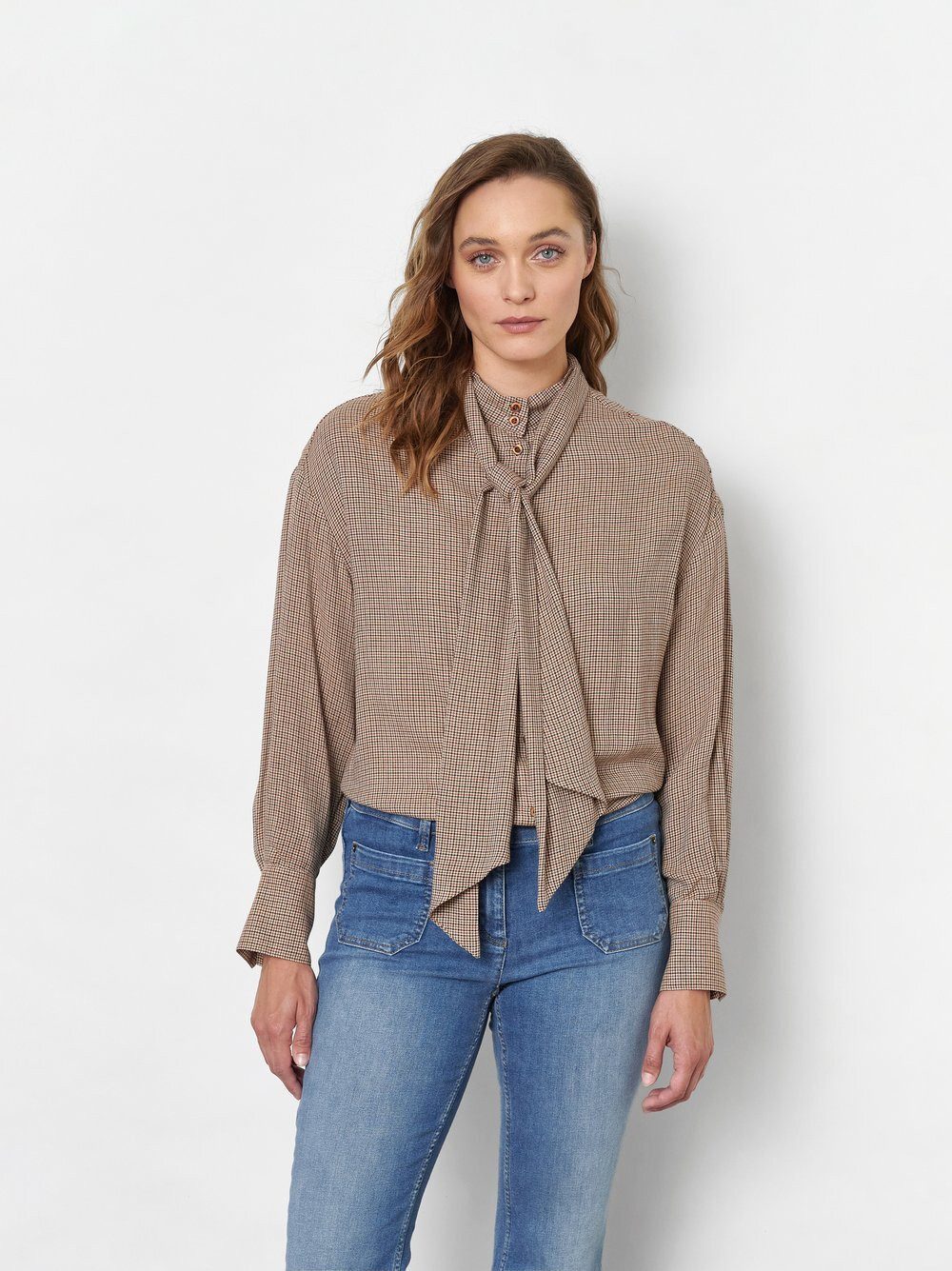TONI Klassische Bluse Alva mit feinem Pepitamuster