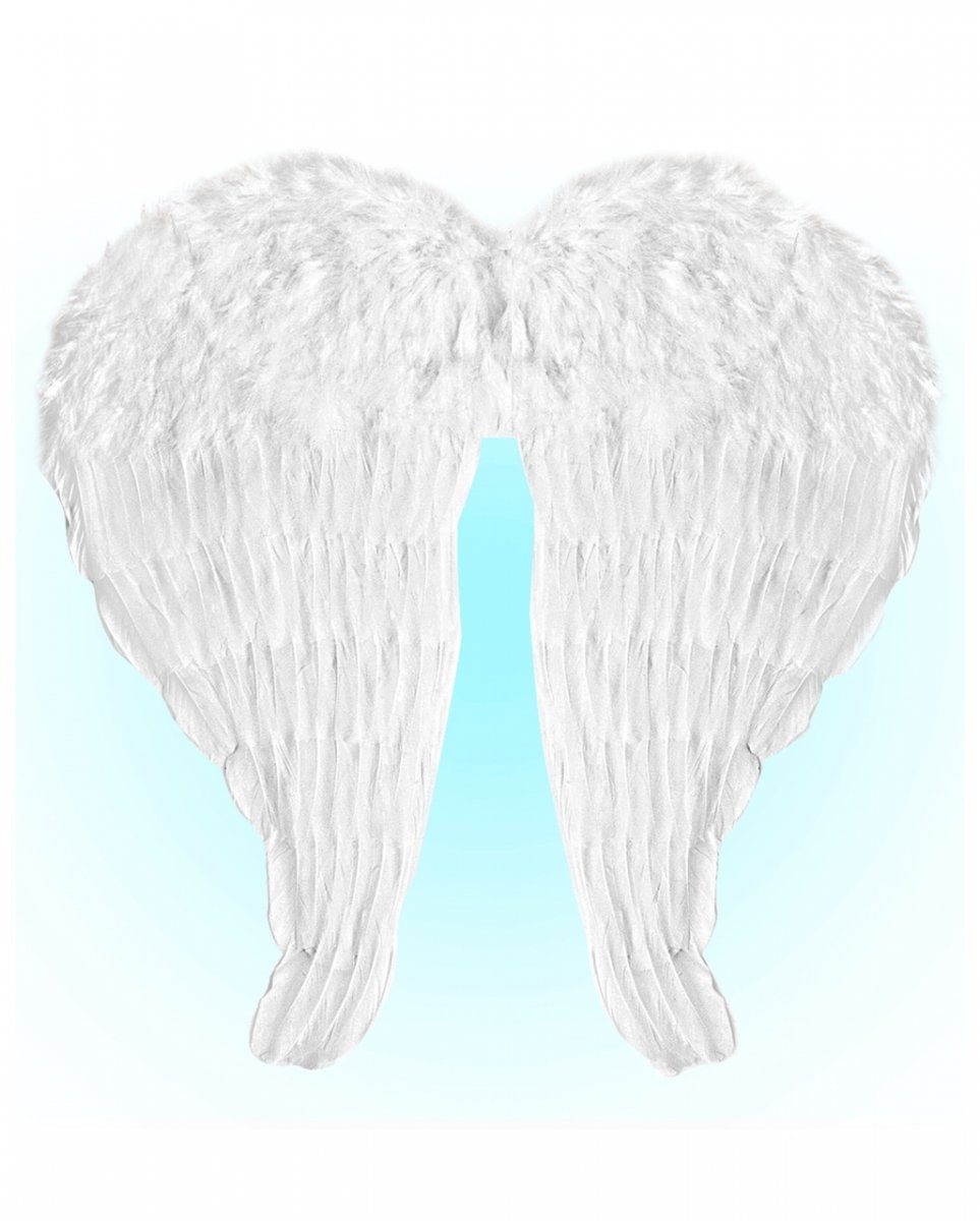 Kostüm-Flügel Weiße Engelsflügel mit Federn 51x46cm