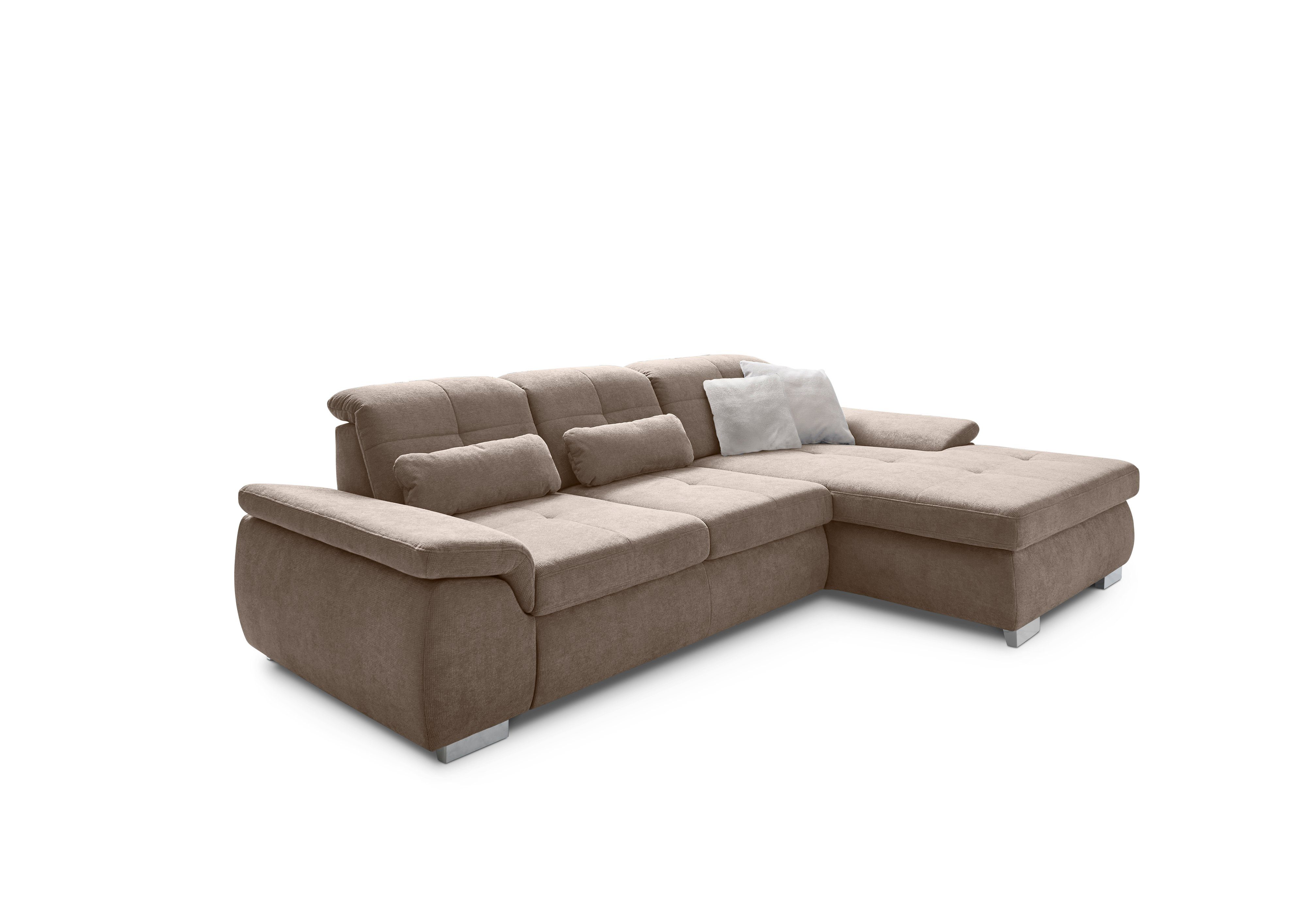 Die PlanBar Ecksofa MP-IN16037 L-Form mit Kaltschaum-Polsterung, mit Sitztiefenverstellung & Zierkissen
