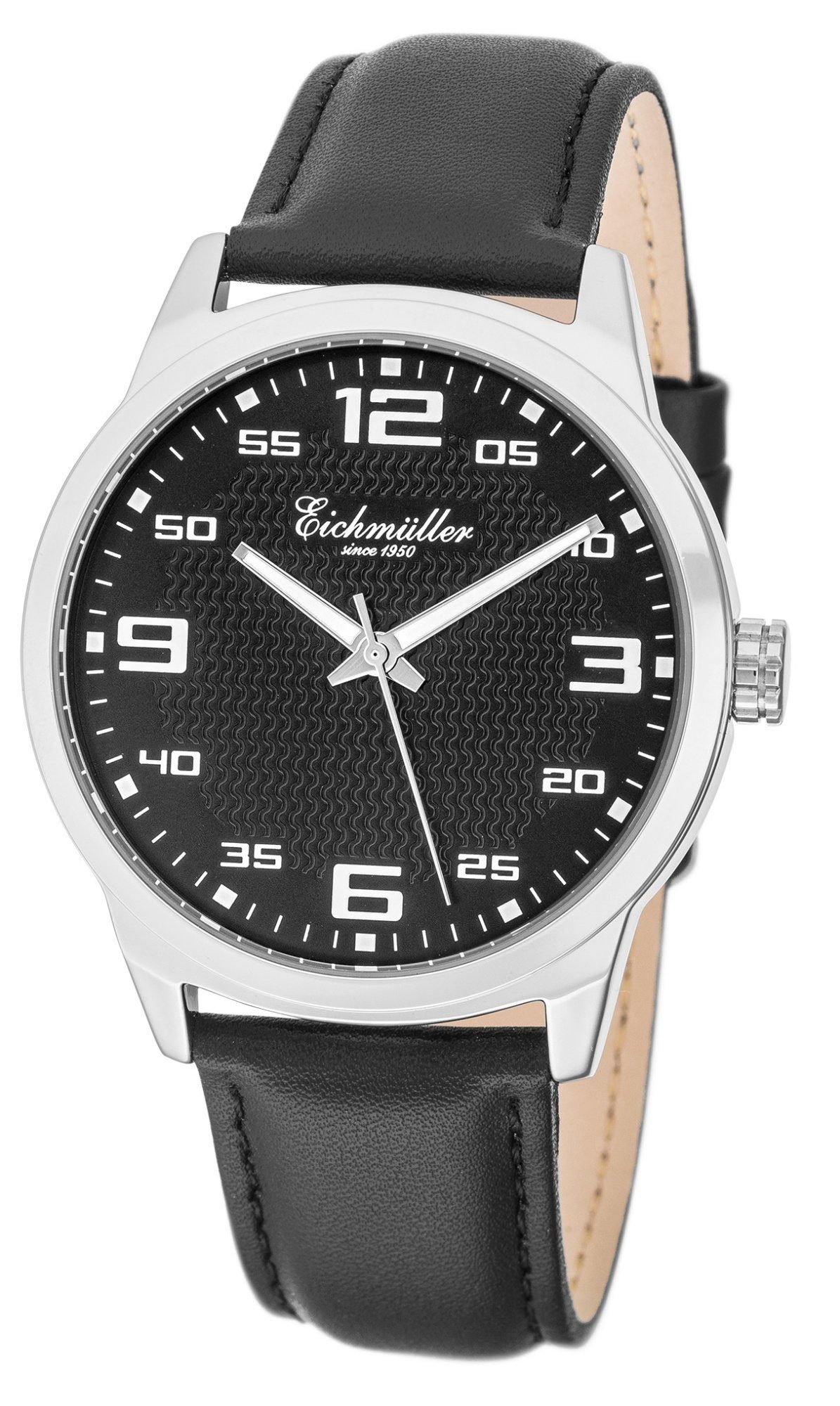 Sportliche RE1135 40 mm Silberfarben/Schwarz Eichmüller Quarzuhr Herrenuhr