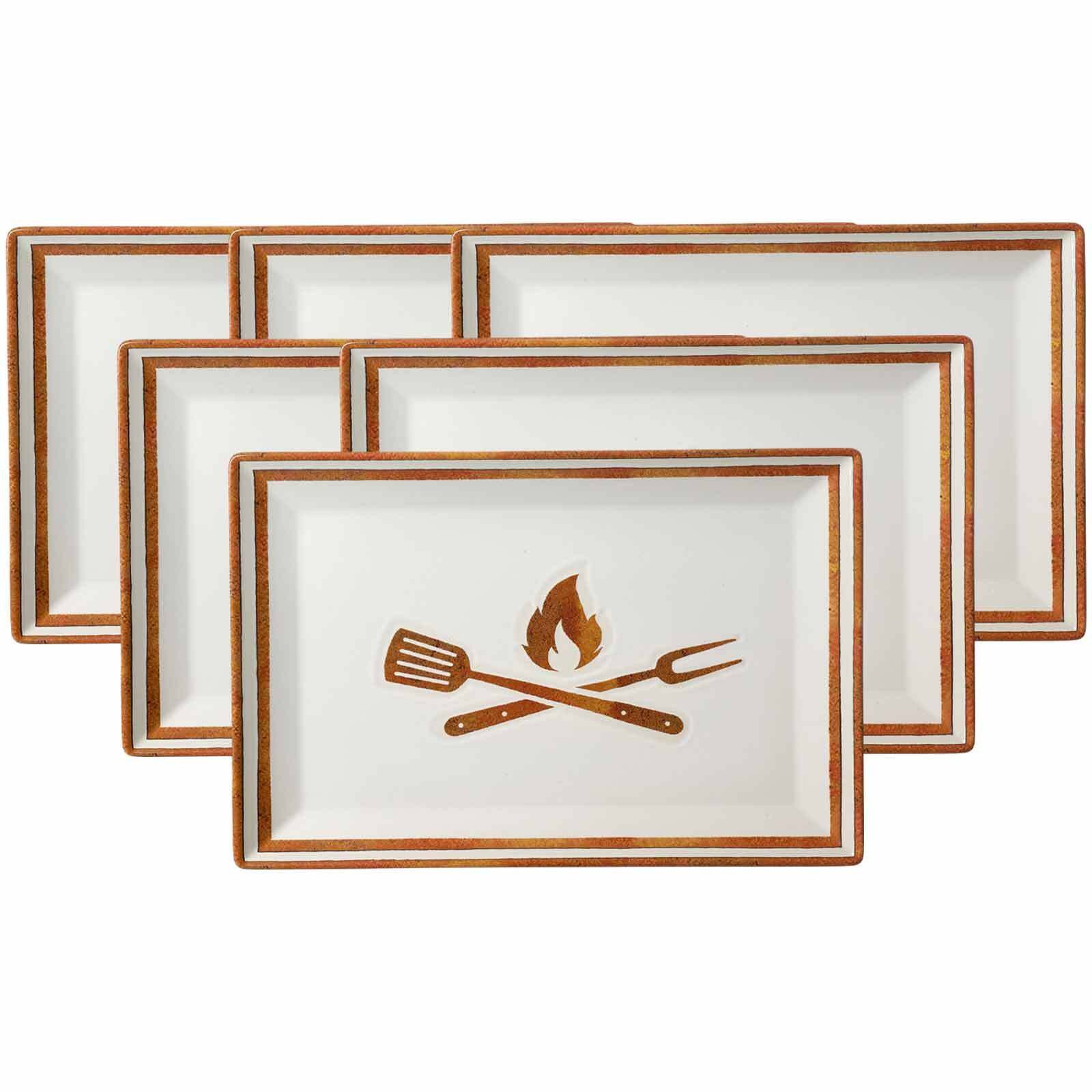 Ritzenhoff & Breker Servierplatte Rusty Platten 34 x 23 cm 6er Set, Steinzeug, (6-tlg)