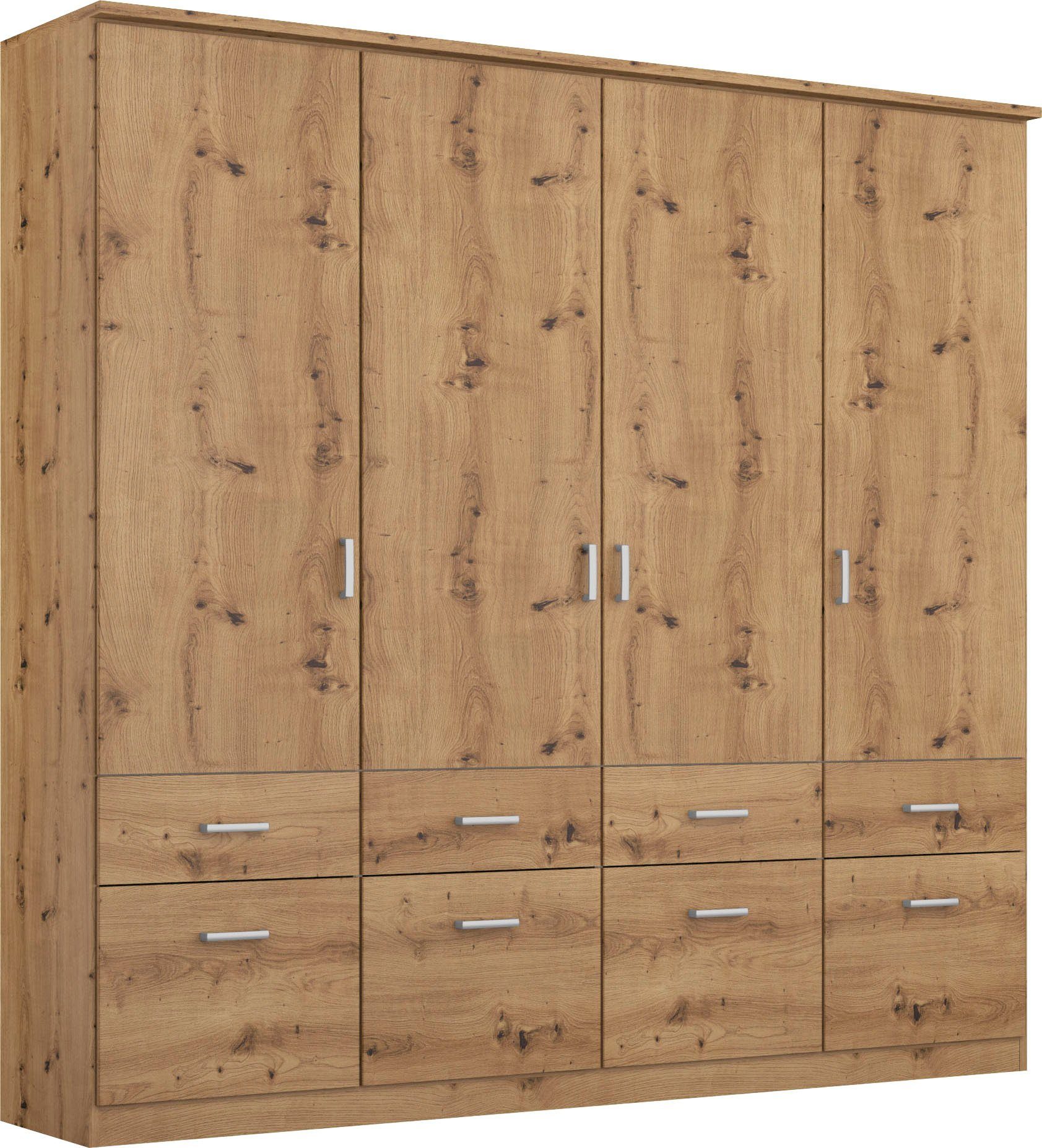 rauch Kleiderschrank Kleiderschrank Schrank Garderobe deckenhoher Schrank BREMEN (optional mit Spiegel, Breiten: 91/136/181 cm, Höhe: 199 cm) in vielen Farbvariationen, inkl. Kranzblende MADE IN GERMANY