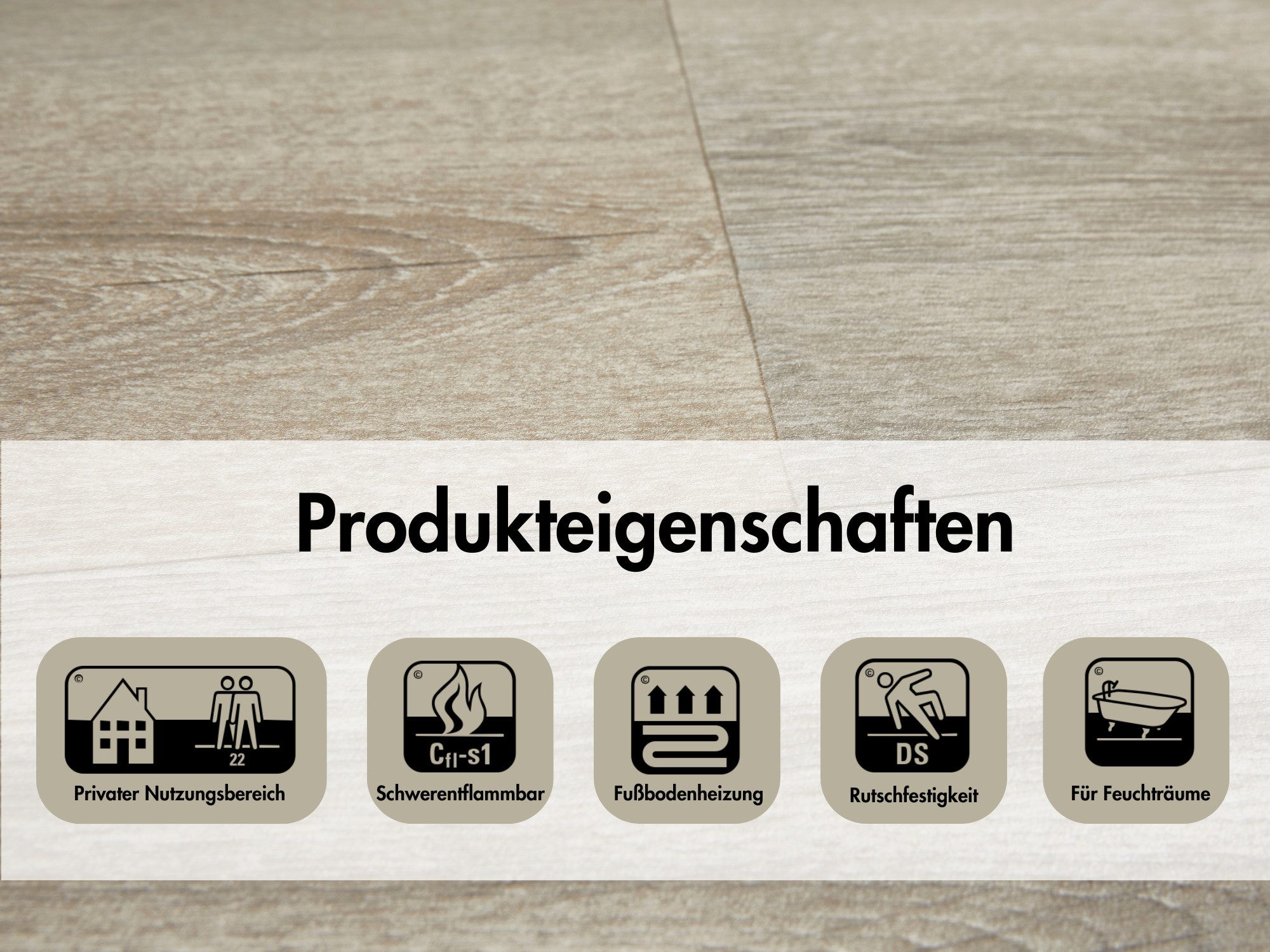 misento Vinylboden Optima in Holzoptik, für Feuchträume und Privatbereiche, PVC Bodenbelag Meterware 200/400 cm breit, Stärke 2,0 mm