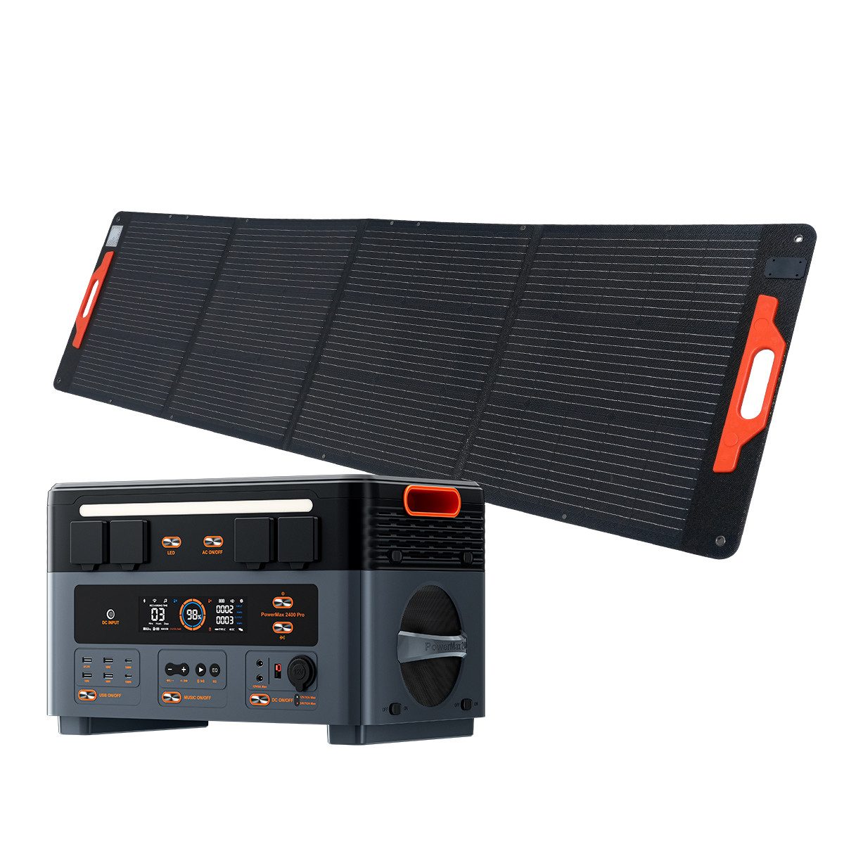 OSCAL Stromerzeuger Stromerzeuger 2400W PRO Tragbare Powerstation,2016Wh LiFePO4-Akku, 2,4 in kW, Mit 200W Solarpanel für Camping, Wohnmobil und zu Hause