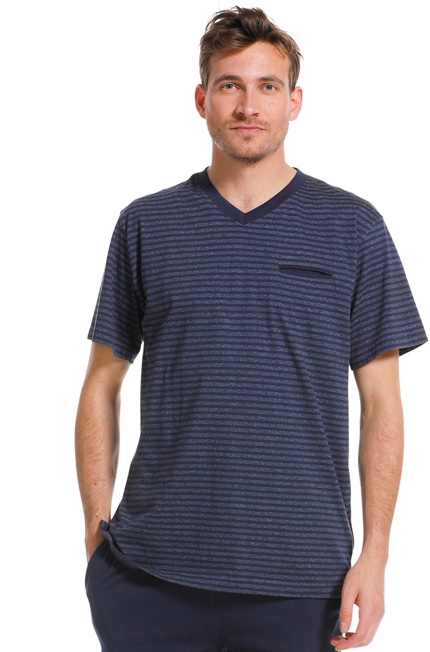 Pyjamaoberteil Herren Pyjamashirt Kurzarm